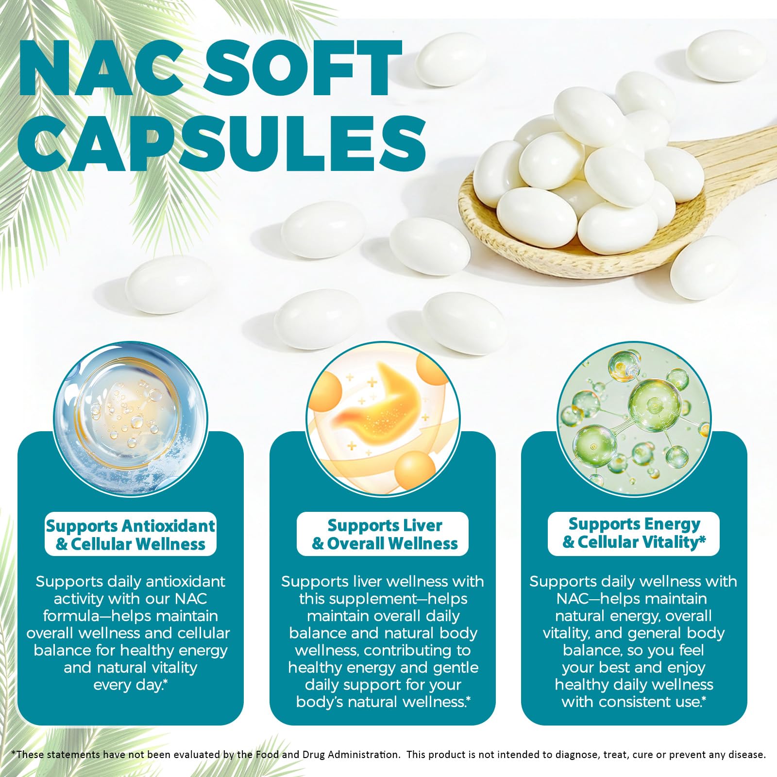 J&H Jasmine&Hyacinth NAC Supplement 600mg N-Acetyl Cysteine with Coconut Oil for Potent Antioxidant, Immune System, Energy Level, Overall Vitality, Liver Health & Balance Support|300 Softgels — Amazon image 2