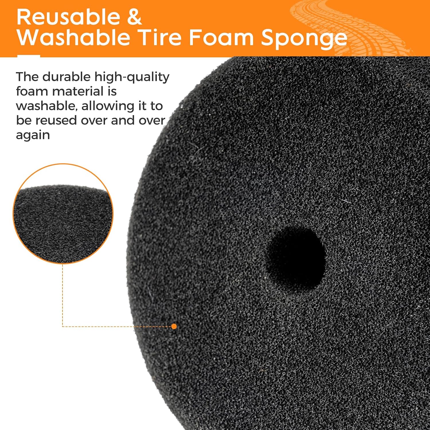 Flow Tire Shine Applicator, Reusable Car Tire Dressing Applicator | No-Drip Tire Applicator Works with All Tire Shine & Gels
