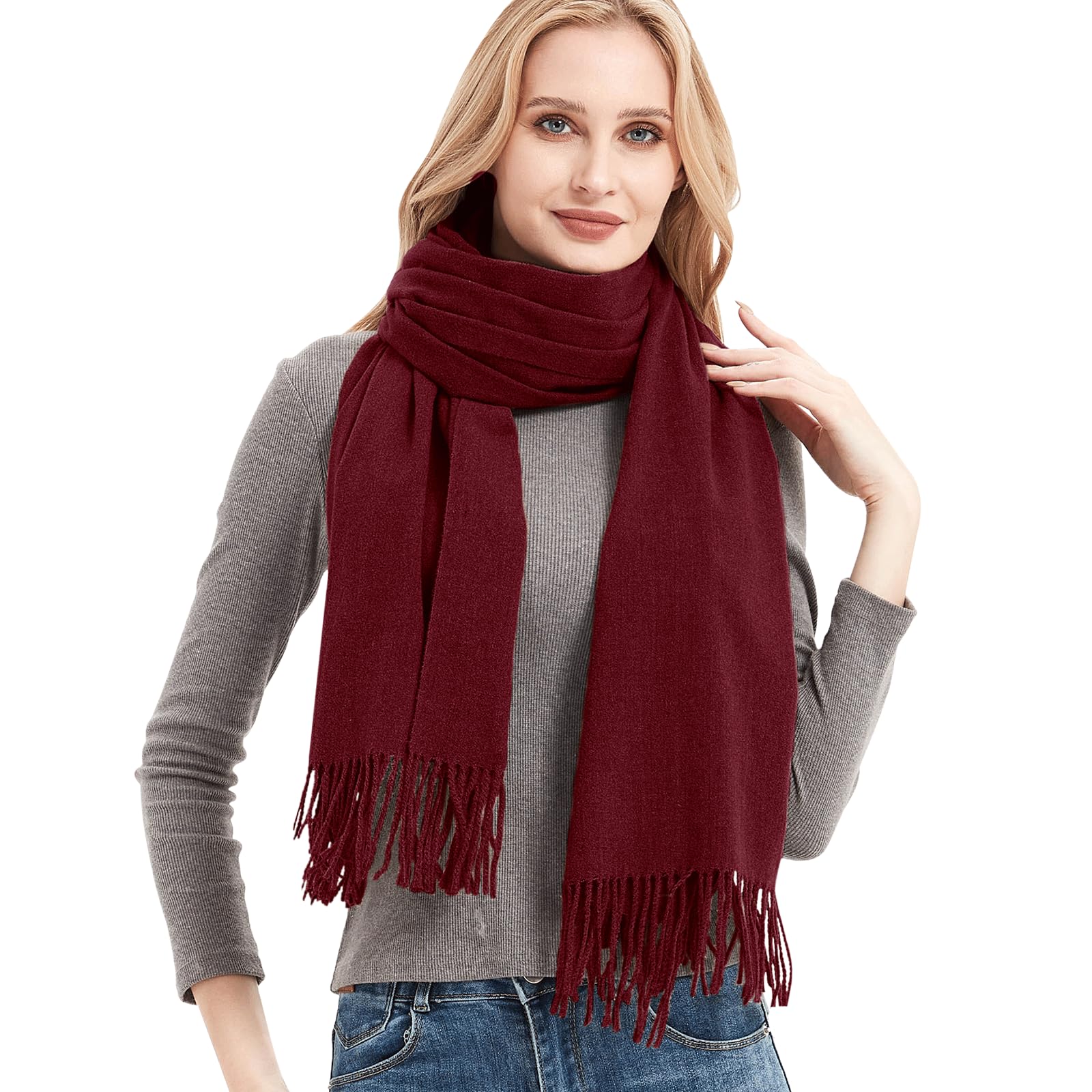 Decorie Ladies Scarf with Tassel Womens Scarf Winter Oversized Blanket Scarf Warm Womens Scarves