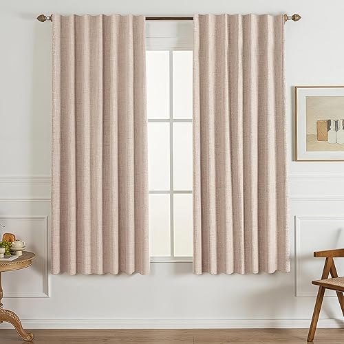 Miniatura 9 de Cortinas 100% opacas para dormitorio, con aislamiento térmico, cortinas de ventana para oscurecer la habitación, 84 pulgadas (7 pies), 2 paneles