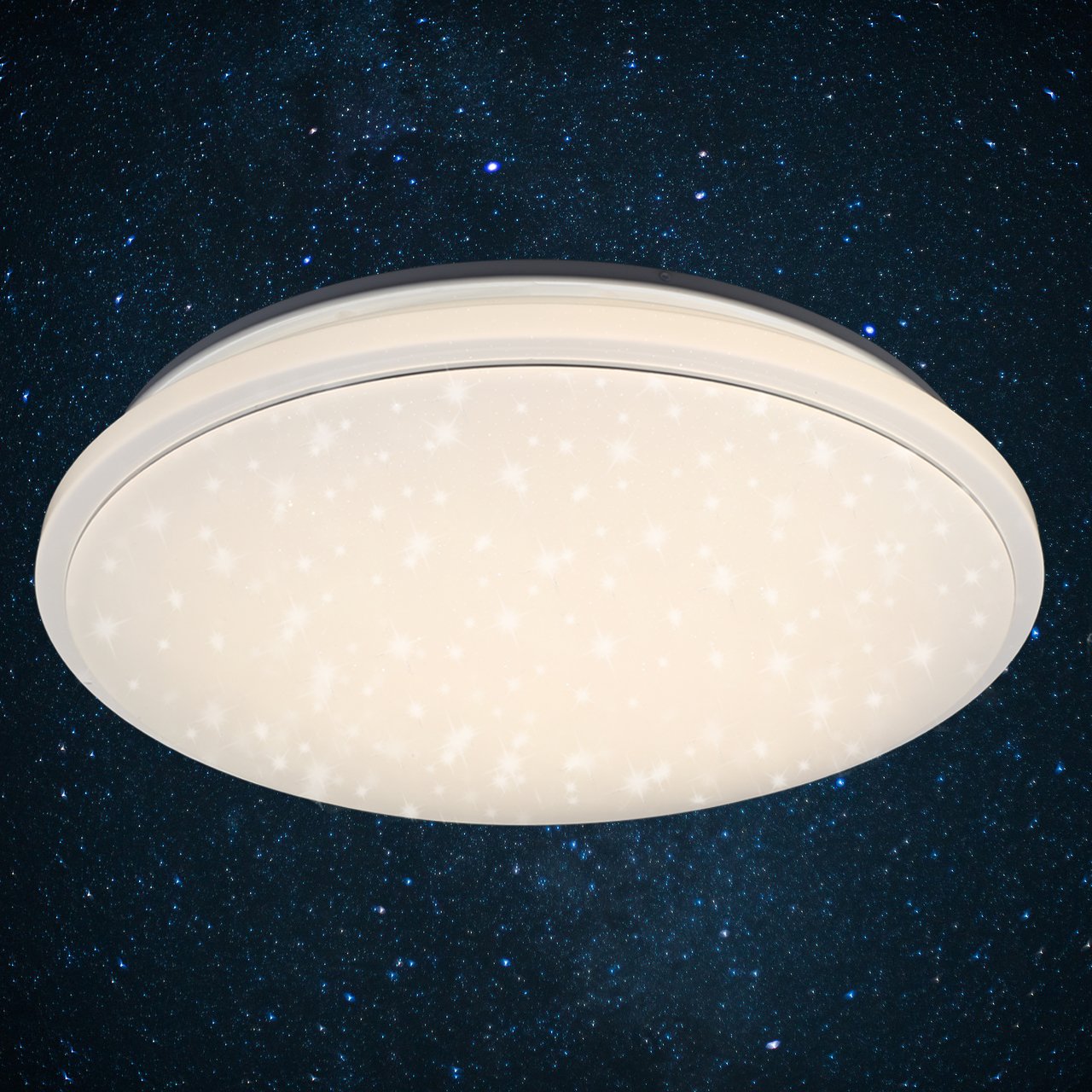 Briloner Leuchten LED Deckenleuchte, Dimmbar, Farbton Einstellbar: Warm Kalt Deckenlampe Inkl. Nachtlicht-Funktion, Timerfunktion, Fernbedienung, Ø 60 cm, 48W, Metall, Weiß