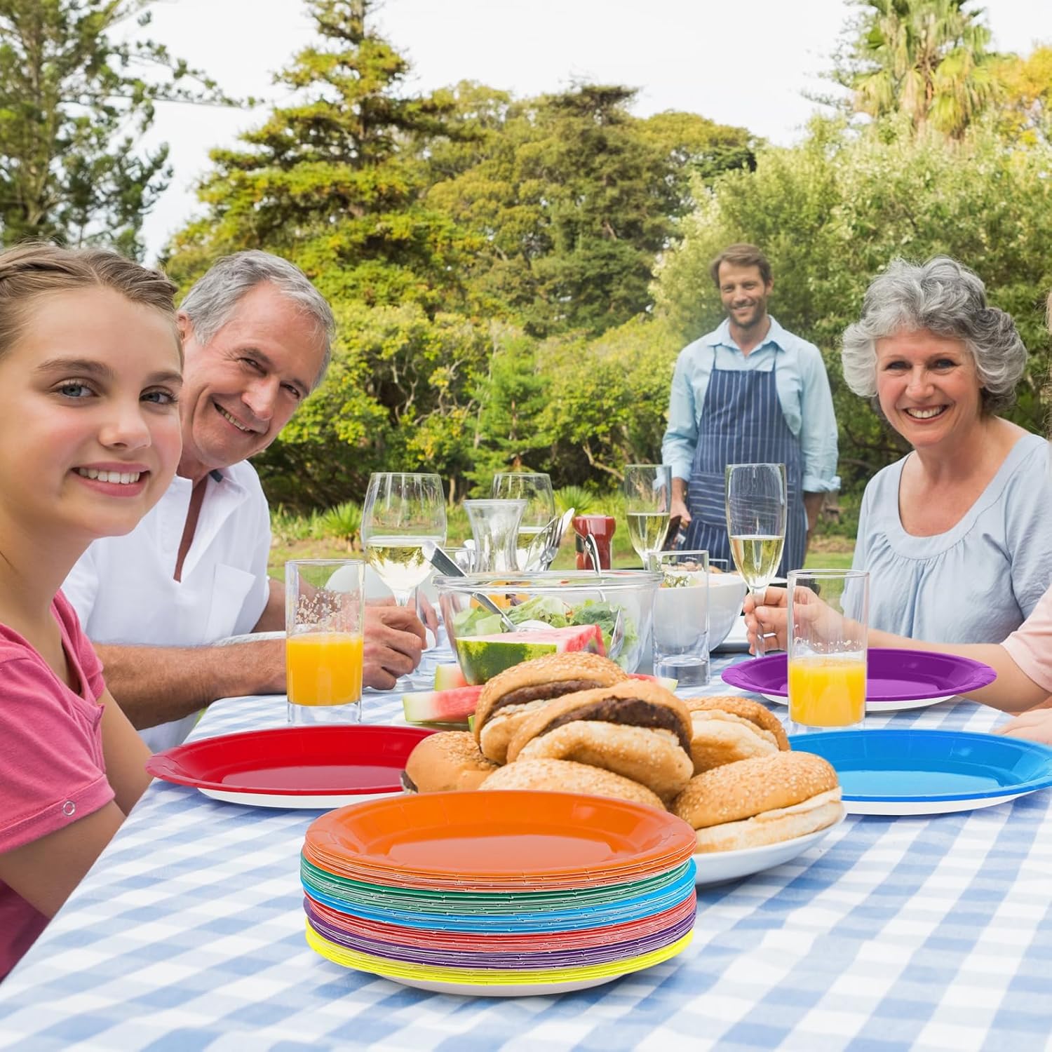 72 Pieces Rainbow Paper Plates 7 Inch Bulk Paper Plates Disposable Round Dessert Plates Heavy Duty Solid Color Paper Plates Table Decors Party Supply for Birthday, Dinner, Wedding - Image 7