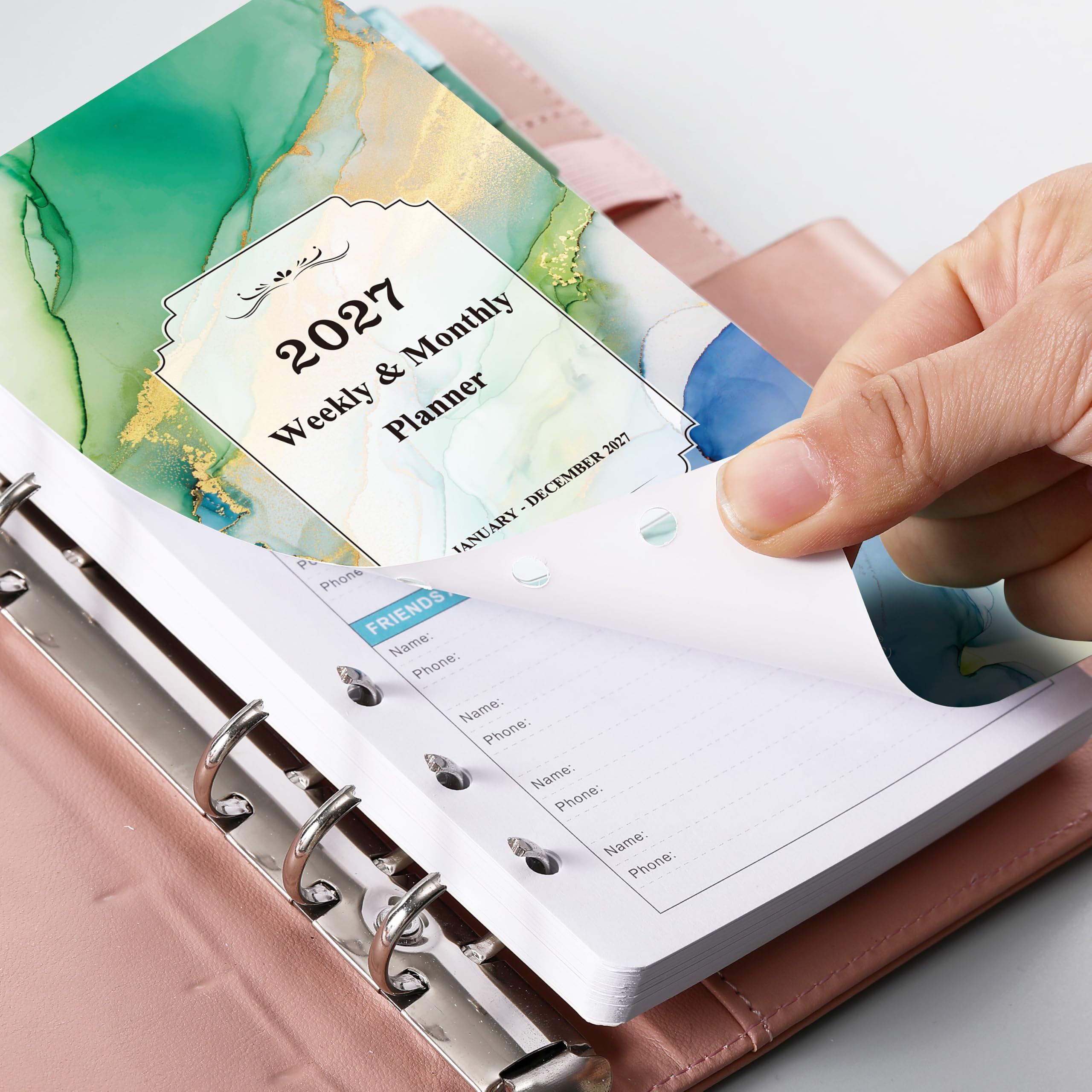 2027 Planer-Nachfüllpackungen – A6 Wochen- und Monatsplaner-Einlagen