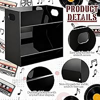 Vista 3 de Kathfly Soporte de cinta de casete de acrílico transparente moderno de 2 niveles para cinta de audio retro, estante de almacenamiento con asas