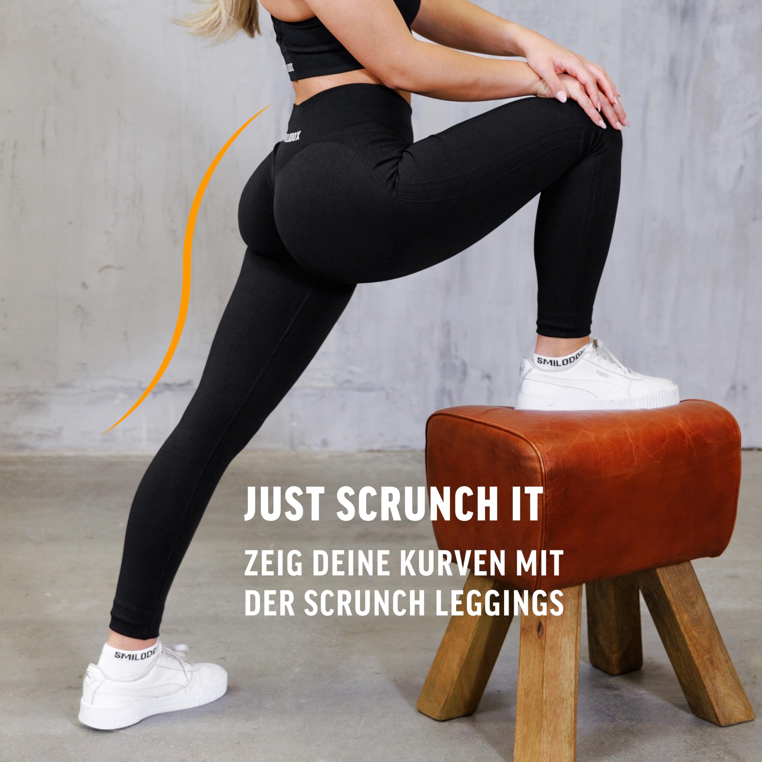 SMILODOX Leggings Damen Booty Scrunch Cetrina, High Waist Seamless Sporthose, Push-up Booty Leggins Blickdicht, Yogahose Damen für Sport Yoga Fitness Gym Workout