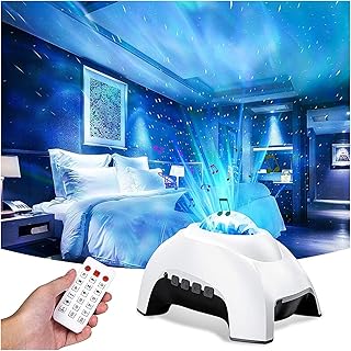 Star Projector Star Projector, 2 in 1 Galaxy Projector with Remote Control, Aurora Night Light with Bluetooth Speaker & White Noises for Bedroom, Sky Light with Timer for Kids &