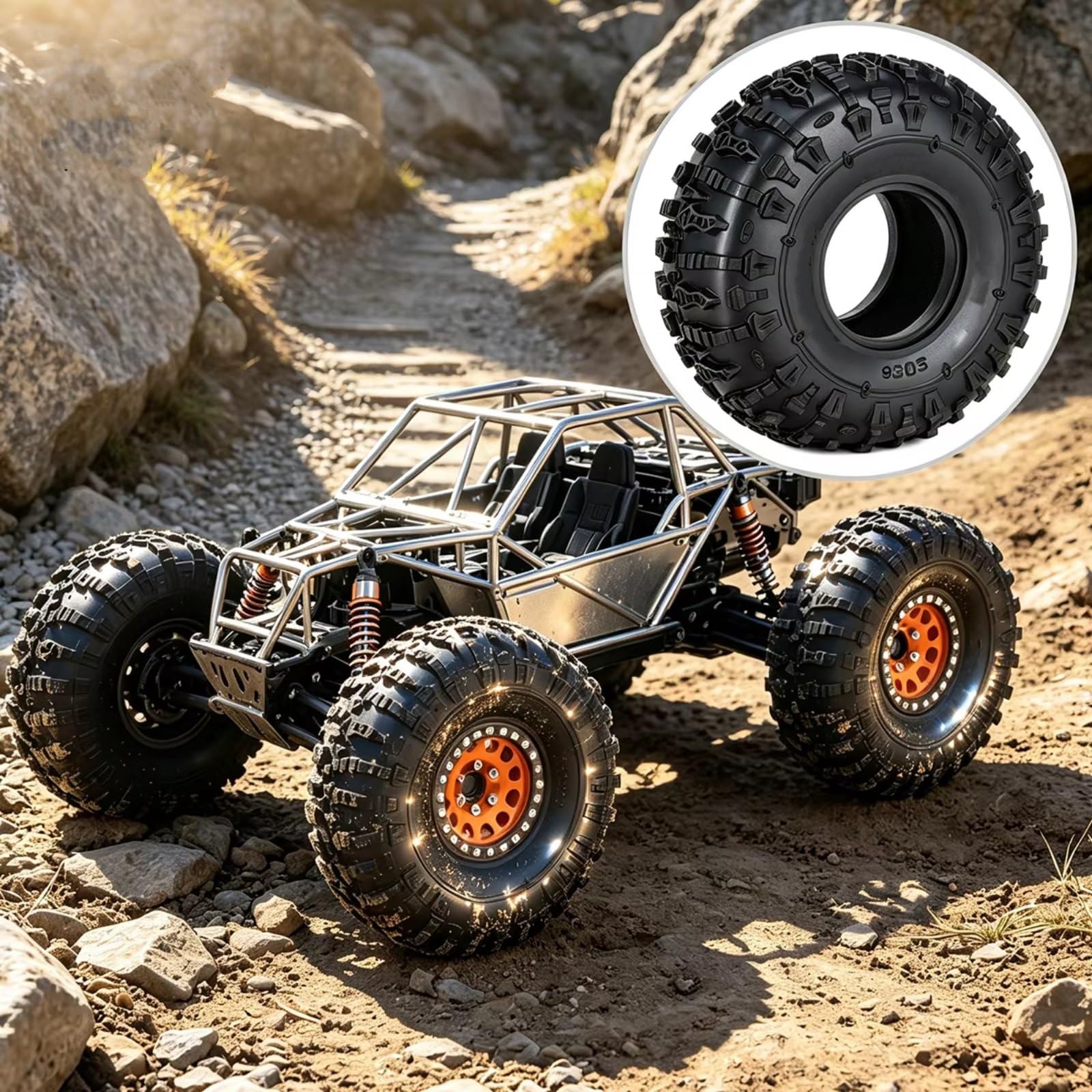Neumáticos sobre Orugas 123Mm para Axial para SCX10 90046 1/10 RC