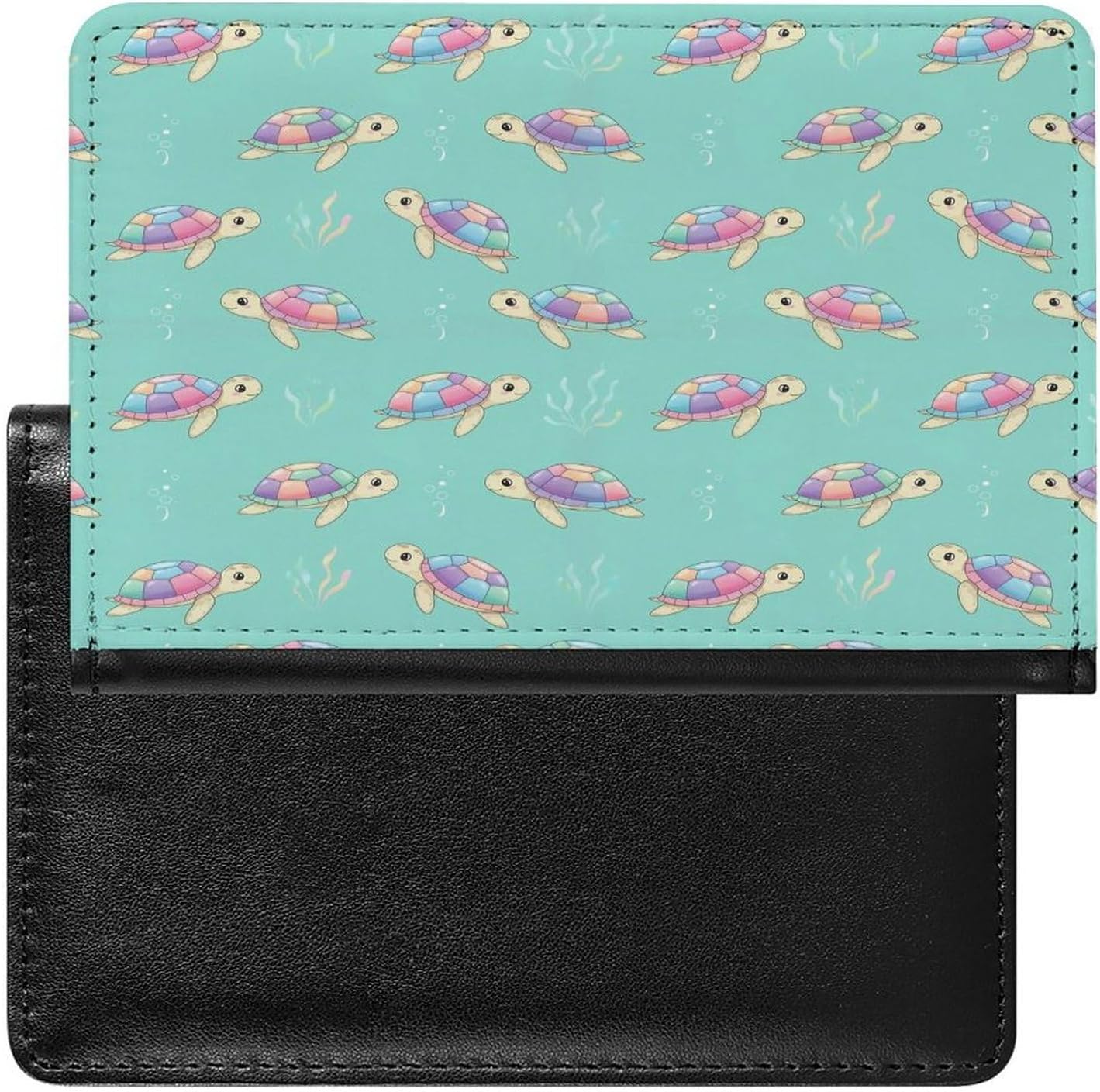 reusable Watercolor Sea Turtles Mint Green Passport Book Holders