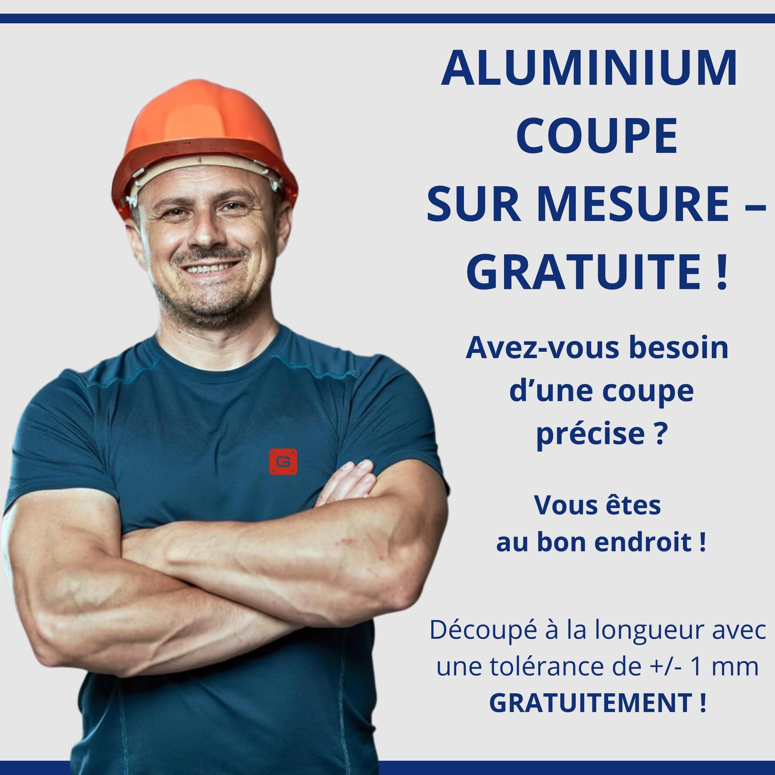 GAL-INDUSTRIAL Profilé Aluminium Tube Carré 60 x 30 x 2 mm Longueur 130 cm | Rectangulaire Carré sur Mesure