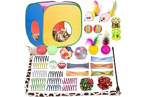 Retro Shaw 33-Piece Interactive Indoor Cat Play Tent Toys