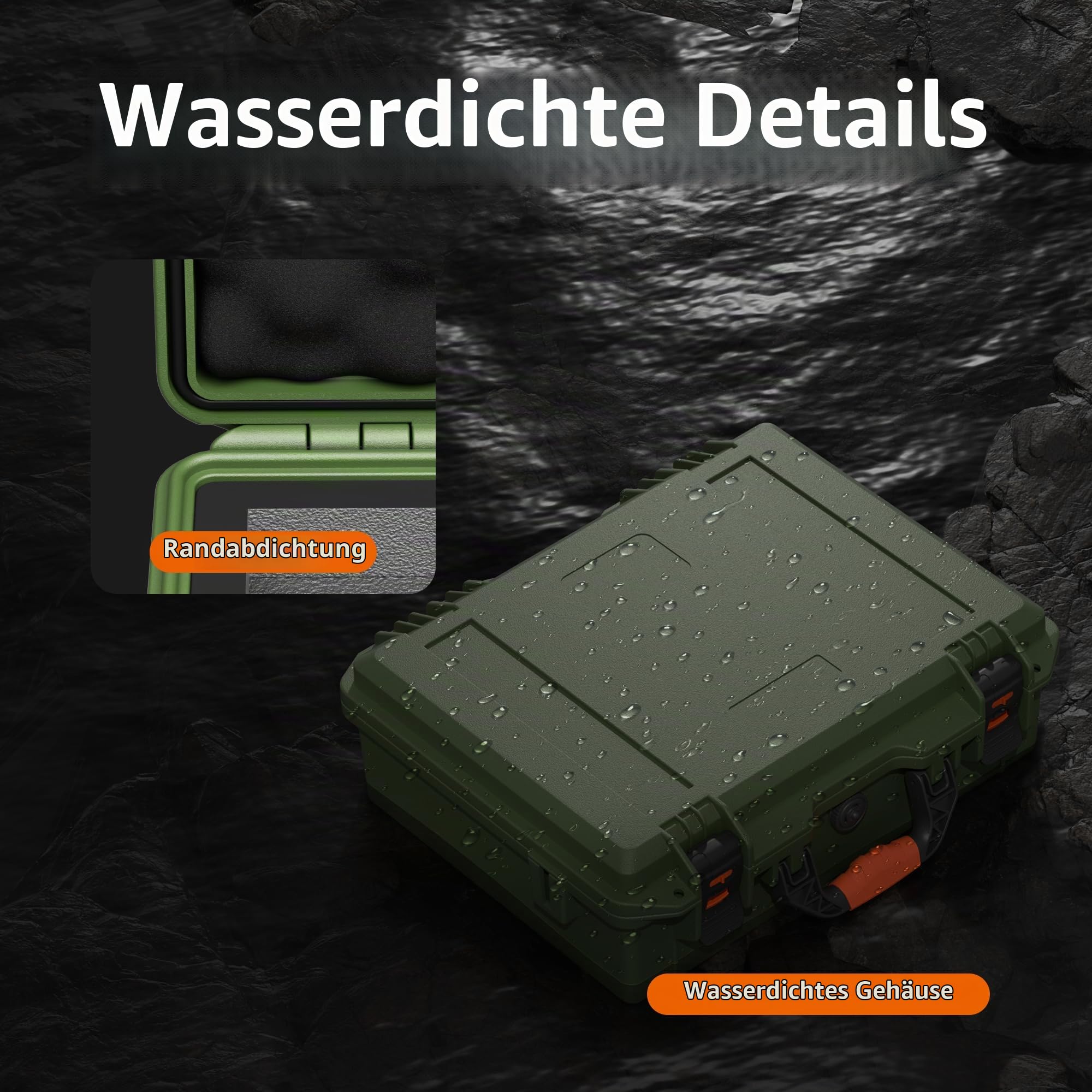 Joinfworld Hardcase Tasche für Starlink, Tragbare Tragetasche für Starlink Mini-Kit, wasserdichte Hartschalen-Aufbewahrungsbox mit Mehreren Fächern,für Reisen, Camping und Outdoor-Abenteuer (Grün)