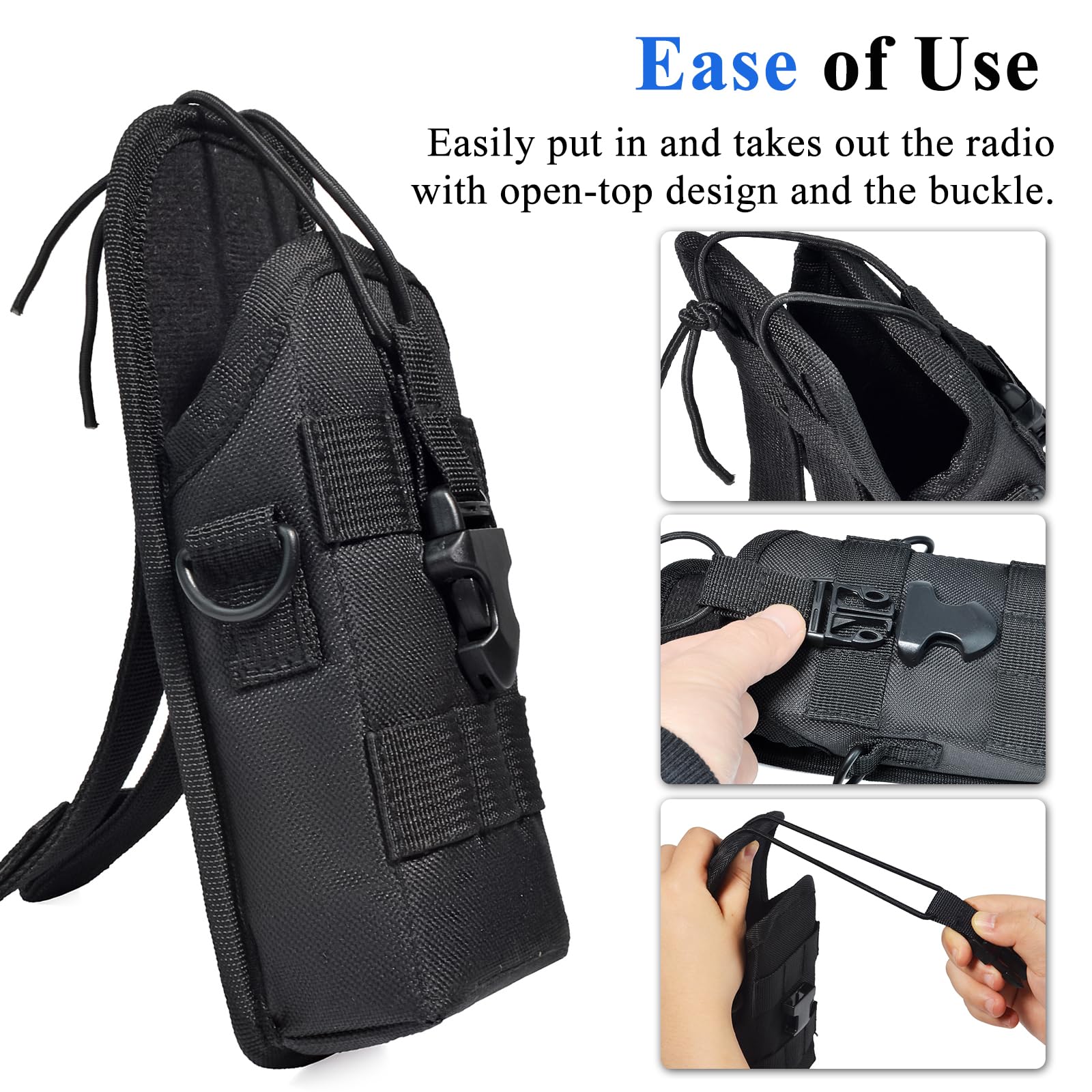 Custodia Tattica per Radio con Sistema MOLLE, Supporto Walkie Talkie in Nylon, Cintura Regolabile Compatibile Motorola Kenwood Baofeng Midland