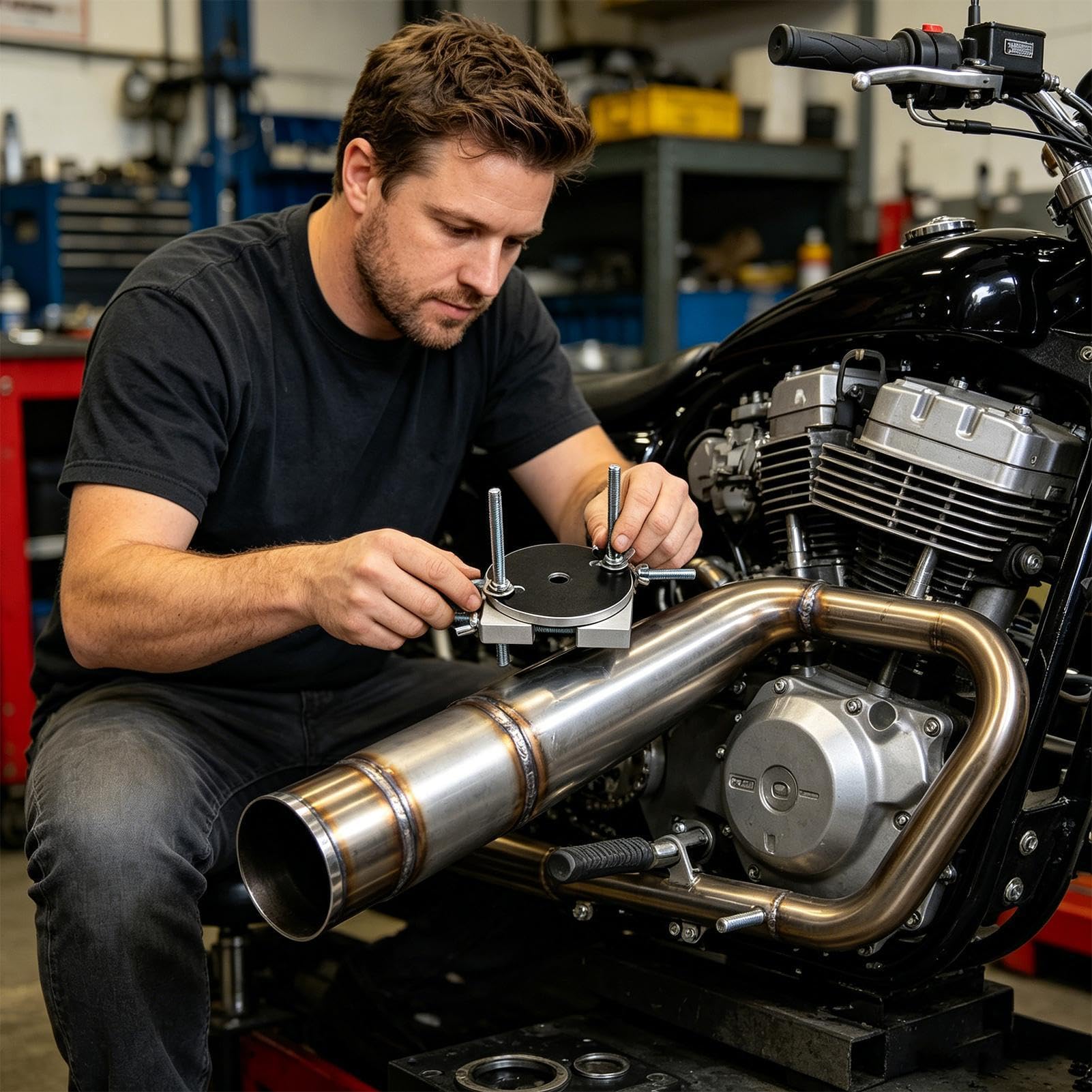 Zestaw do usuwania wgnieceń wydechu motocyklowego Aluminiowe narzędzie | Narzędzie Do Naprawy Wgnieceń Rury Wydechowej Dla mężczyzn, motocykla, domu, warsztatu i na