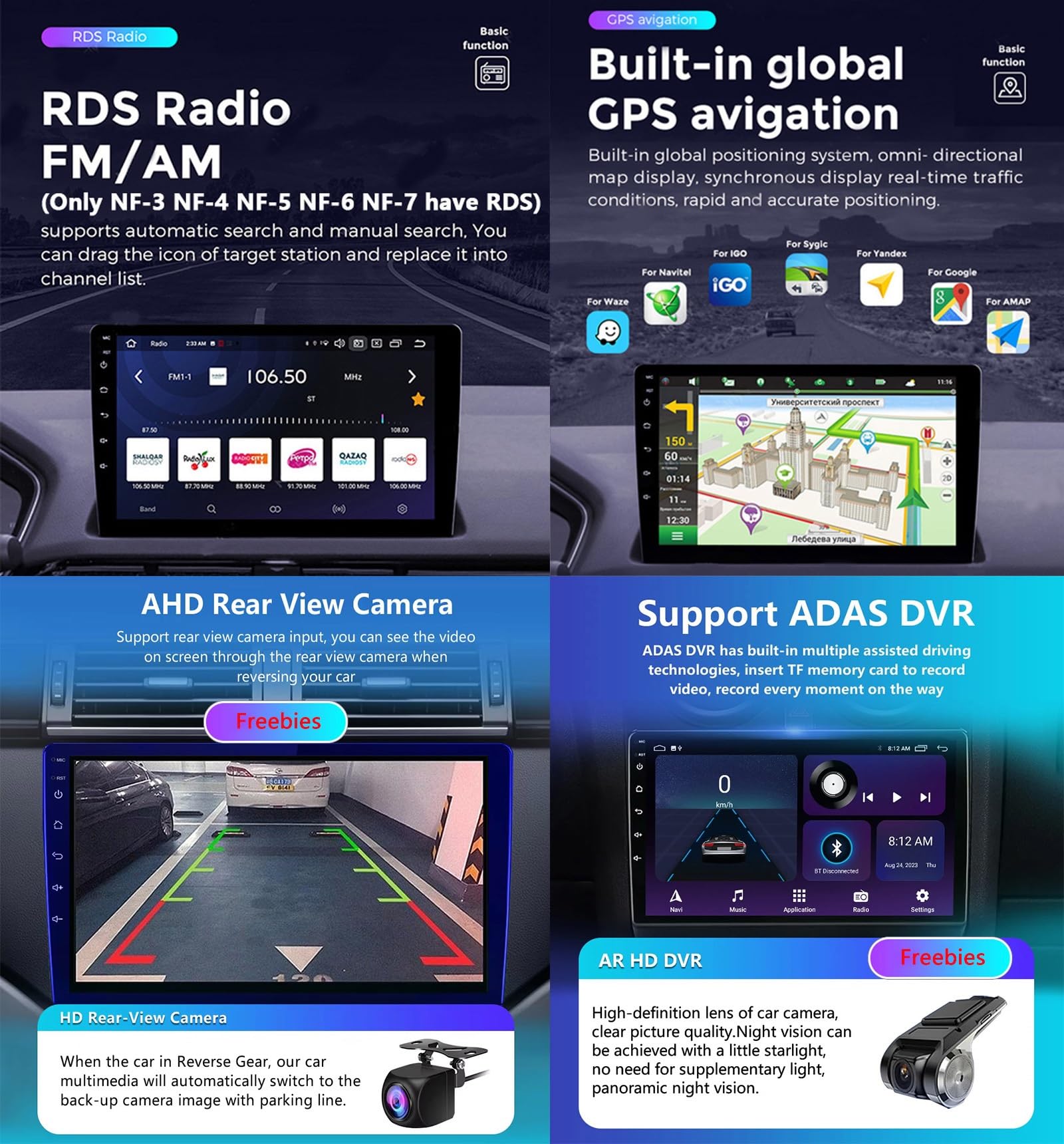 Generico Autoradio Android 13 2 DIN da 10" per Jeep Compass 2016-2019, GPS, CarPlay Wireless, 4G, DSP FM RDS Dab+, Bluetooth 5.0, SWC + DVR - Colore Crema (NF-1)