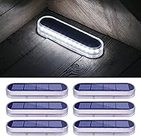 Vista 7 de Honalia Paquete de 6 luces solares azules para muelles y entradas, funciona con energía solar, paquete de 6 luces de paso de hormigón para entrada