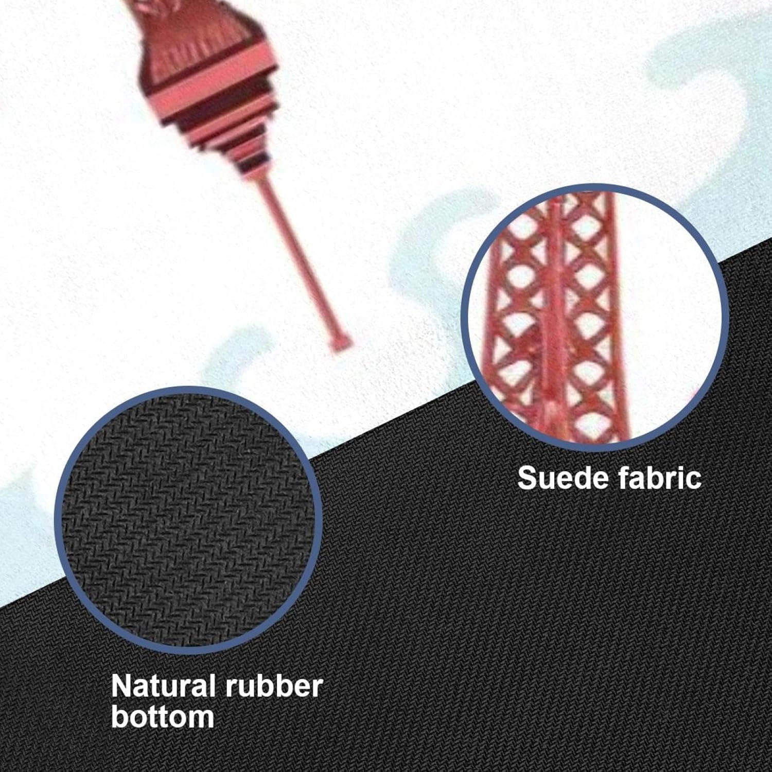 Yoga Towel, Eiffel Tower Valentine's Day Pattern Non Slip Sweat Absorbent Hot Yoga Mat Towel for Hot Yoga, Pilates and Fitness - 72.8" x 26.8"