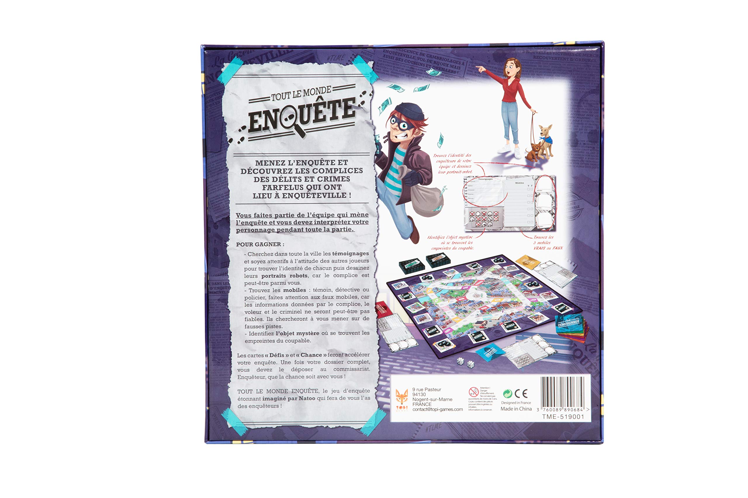 TOPI GAMES - Tout Le Monde Enquête - Le jeu de Natoo - Jeu de société - Jeu de plateau - A partir de 7 ans - 2 à 6 joueurs - TME-519001 - Version Française