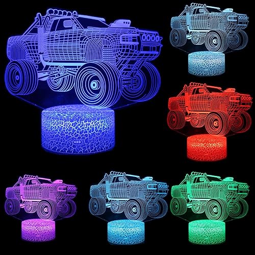 Miniatura 2 de Luz nocturna de ilusión 3D con tres patrones de 16 cambios de color, lámpara de ilusión para automóvil, lámpara de luz nocturna para niños
