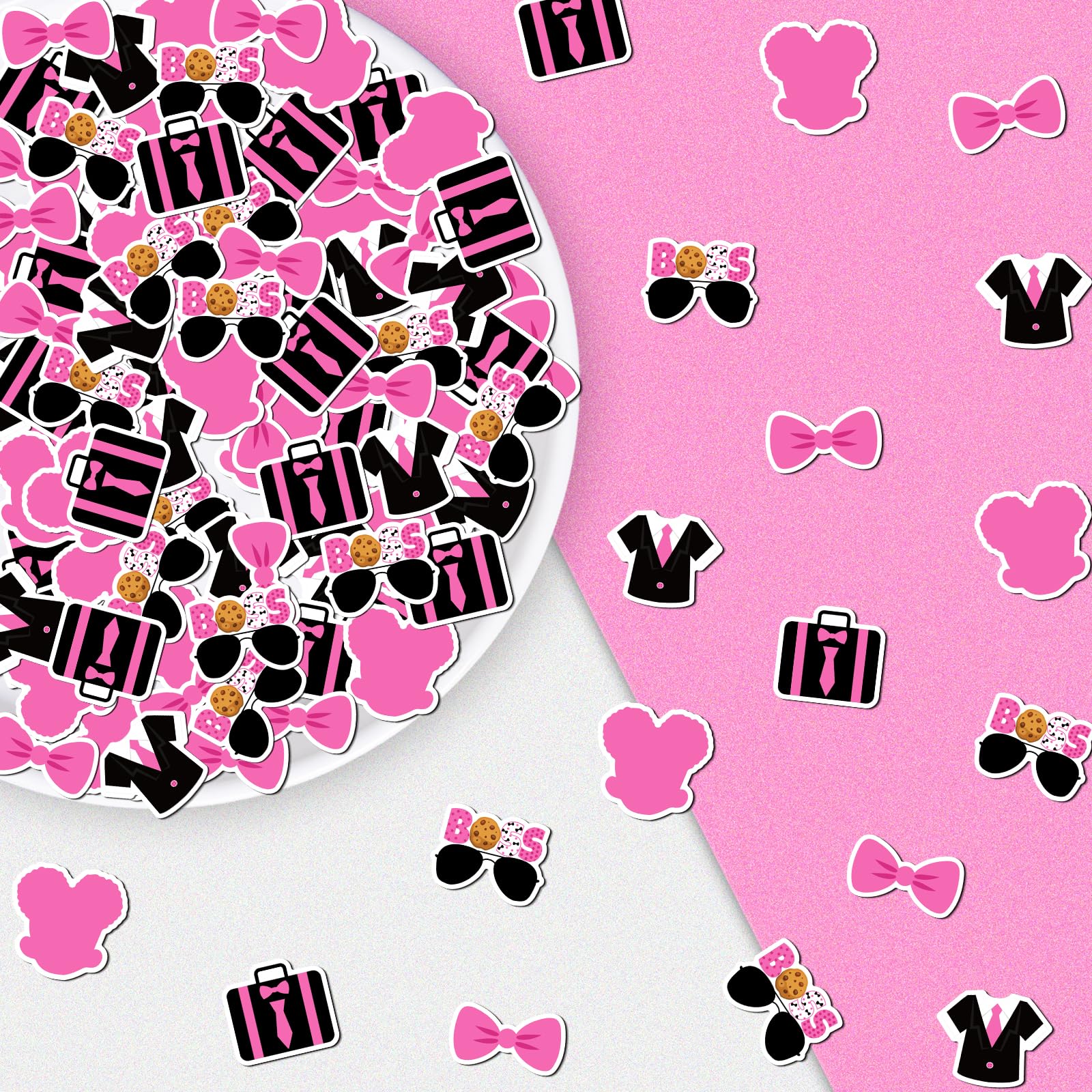 Tischkonfetti für Mädchen, Tischkonfetti für Mädchen, Tischkonfetti, Boss-Thema, Papierstreuung, Geschlechtsoffenbarung, Babyparty, Tischdekoration für Mädchen, 1. Geburtstag, Party, Babyparty,
