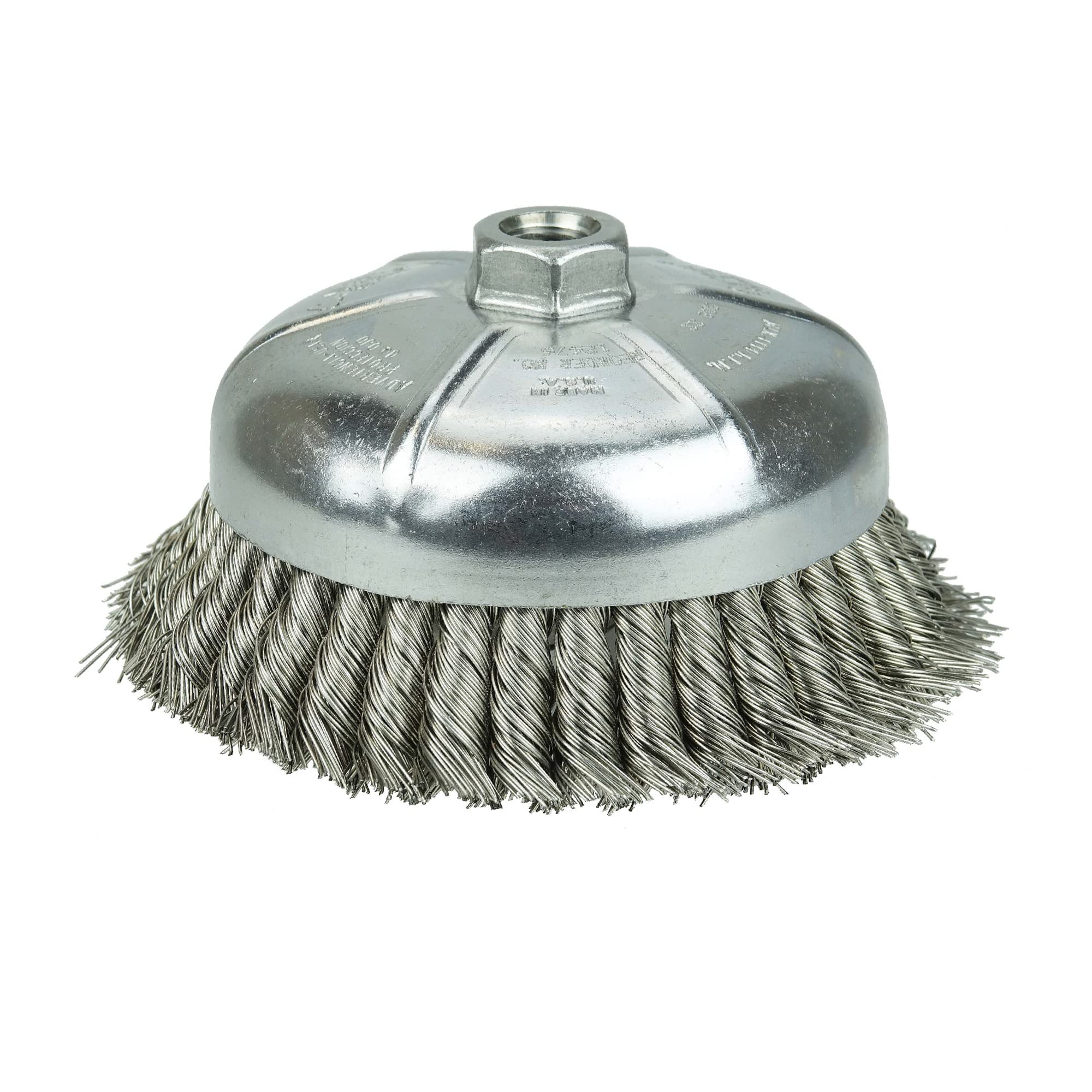 Weiler 12456 - Spazzola a tazza a filo singola da 6 cm, riempita in acciaio inossidabile da .014 pollici, dado UNC da 5/8 pollici
