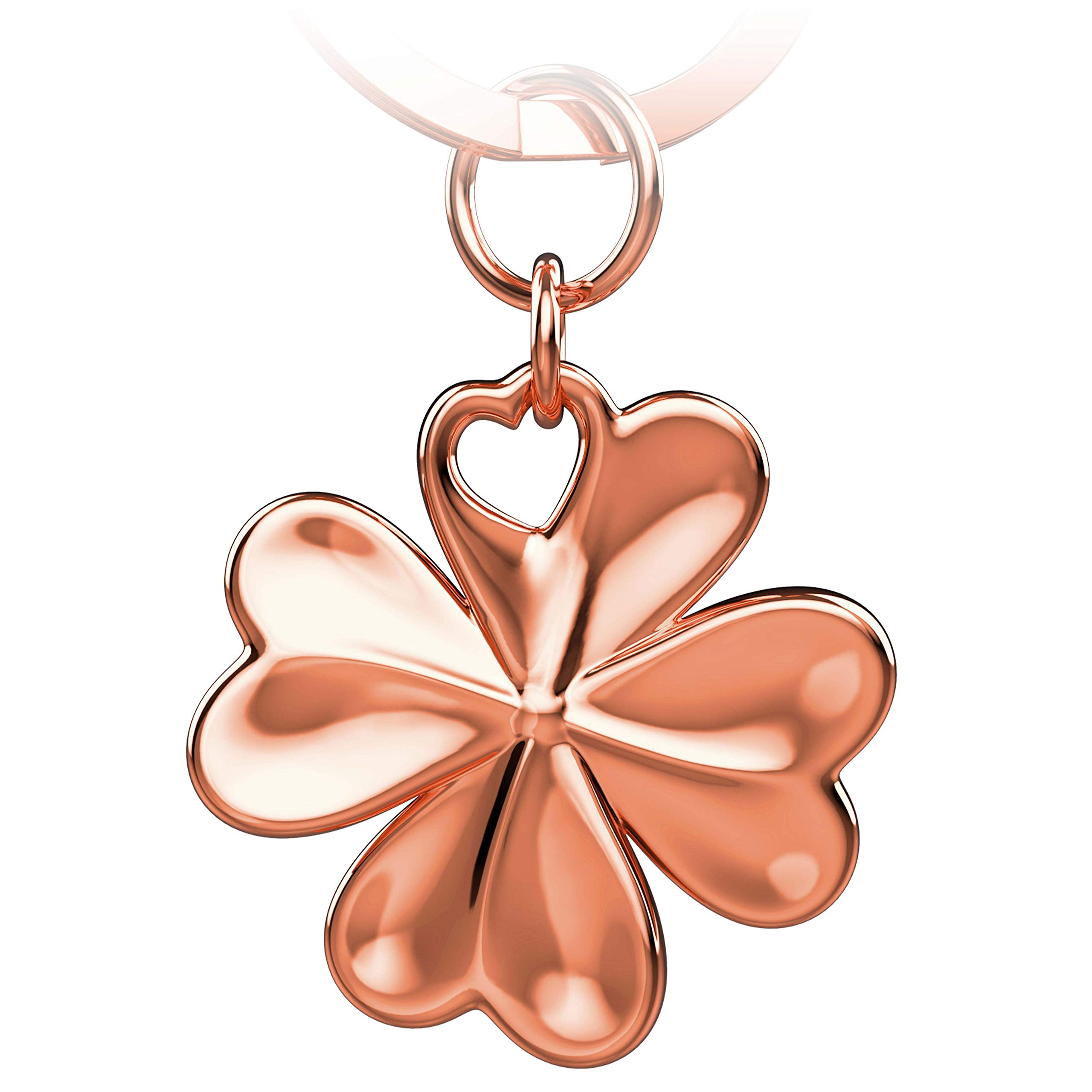 FABACH Shamrock Lucky Charm Shamrock Key Fob - Good Luck Exam Lucky Charm - Good Luck Operation, New Job - Good Travel Lucky Keyring Clover Leaf, Rose Gold, standard size, Casual