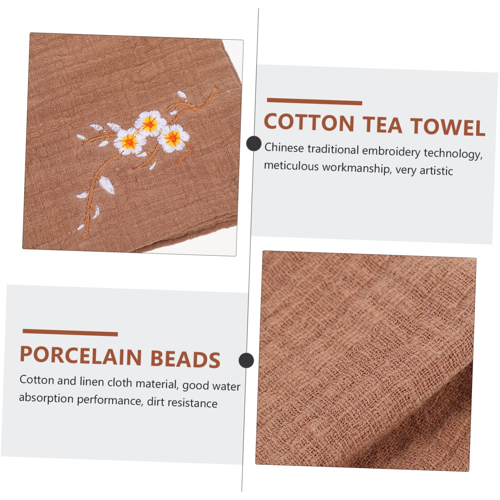 PRETYZOOM 8piezas Toalla De Té Bordada Absorbente y Multifuncional para Cocina y Ceremonias De Té