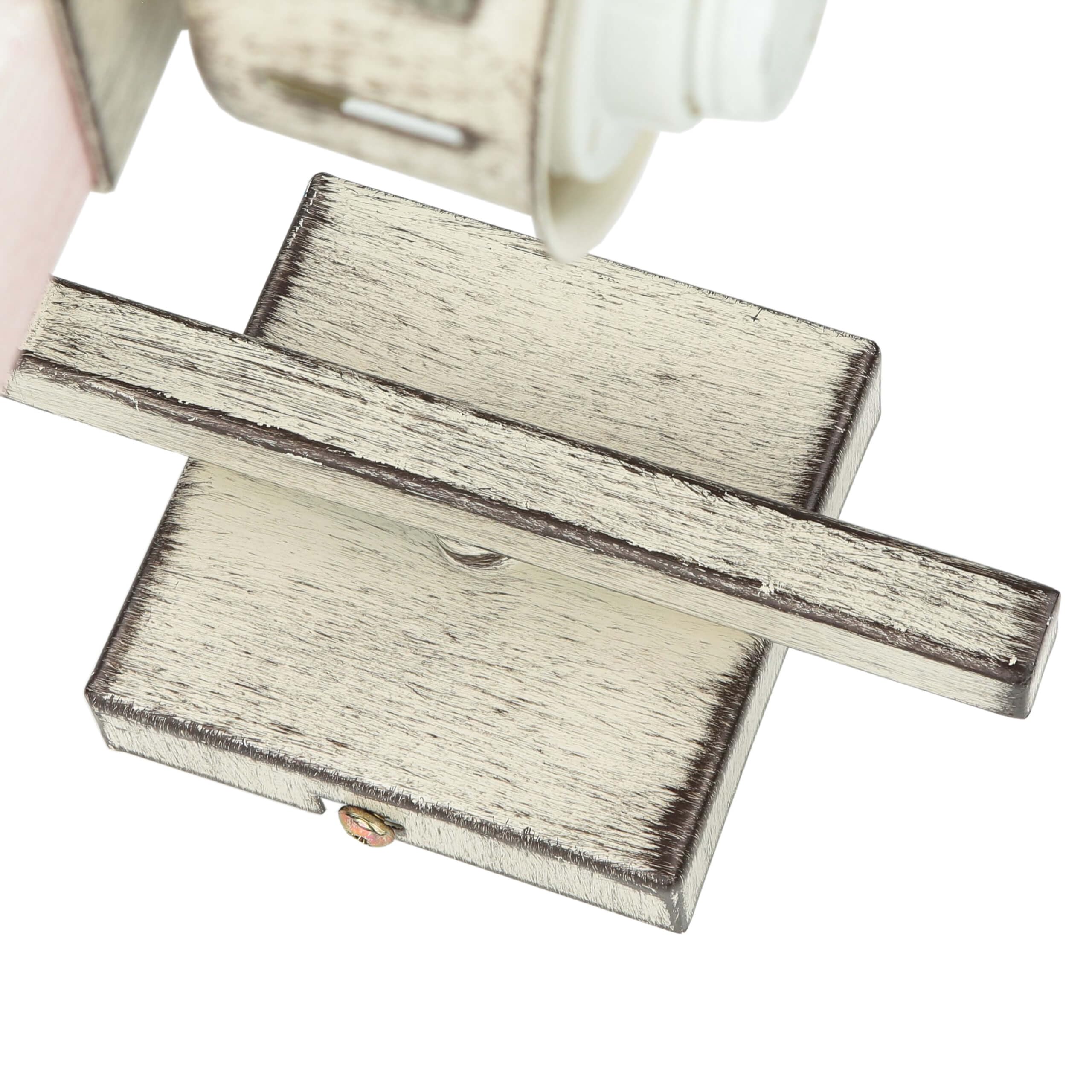 Licht-Erlebnisse Wandleuchte Metall Holz in Shabby Weiß Wohnzimmer Küche H:20 cm E27 natürlich gemütlich Landhaus Rustikal Vintage Wandlampe HAKON