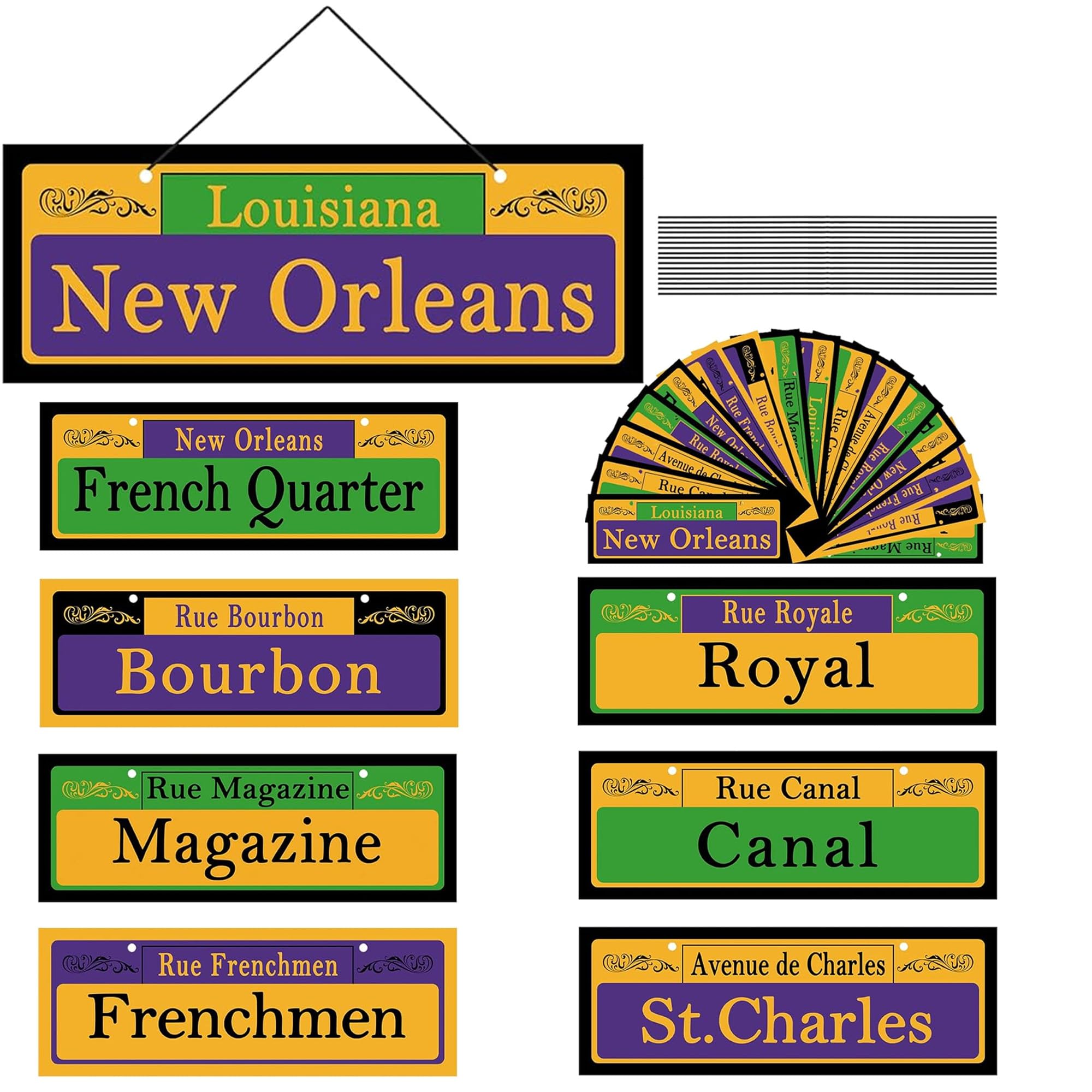 Amazon.com: codree 16PCS Mardi Gras Street Signs Decoration-New
