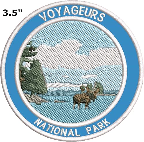 Miniatura 2 de Voyageurs Parque Nacional de 3.5 pulgadas Parche bordado DIY Hierro o Coser Decorativo Vacaciones Recuerdo Apliques Pasear Naturaleza Vida Silvestre