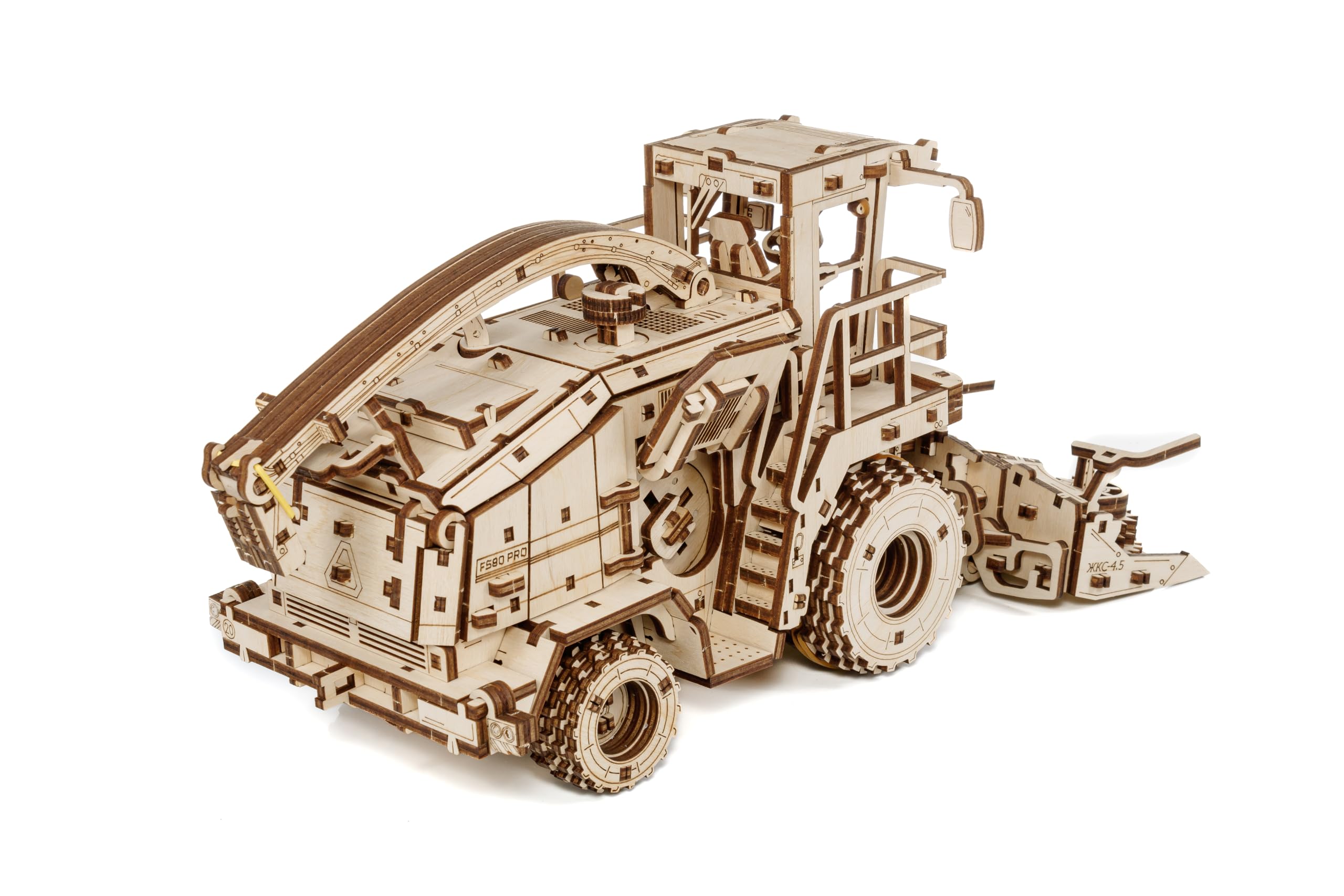 EWA Eco-Wood-Art - 3D-Holzpuzzle für Jugendliche und Erwachsene, 14+ - ERNTEMASCHINE FS80 - DIY-Bausatz, Selbstmontage, kein Kleber erforderlich - 580 Stück