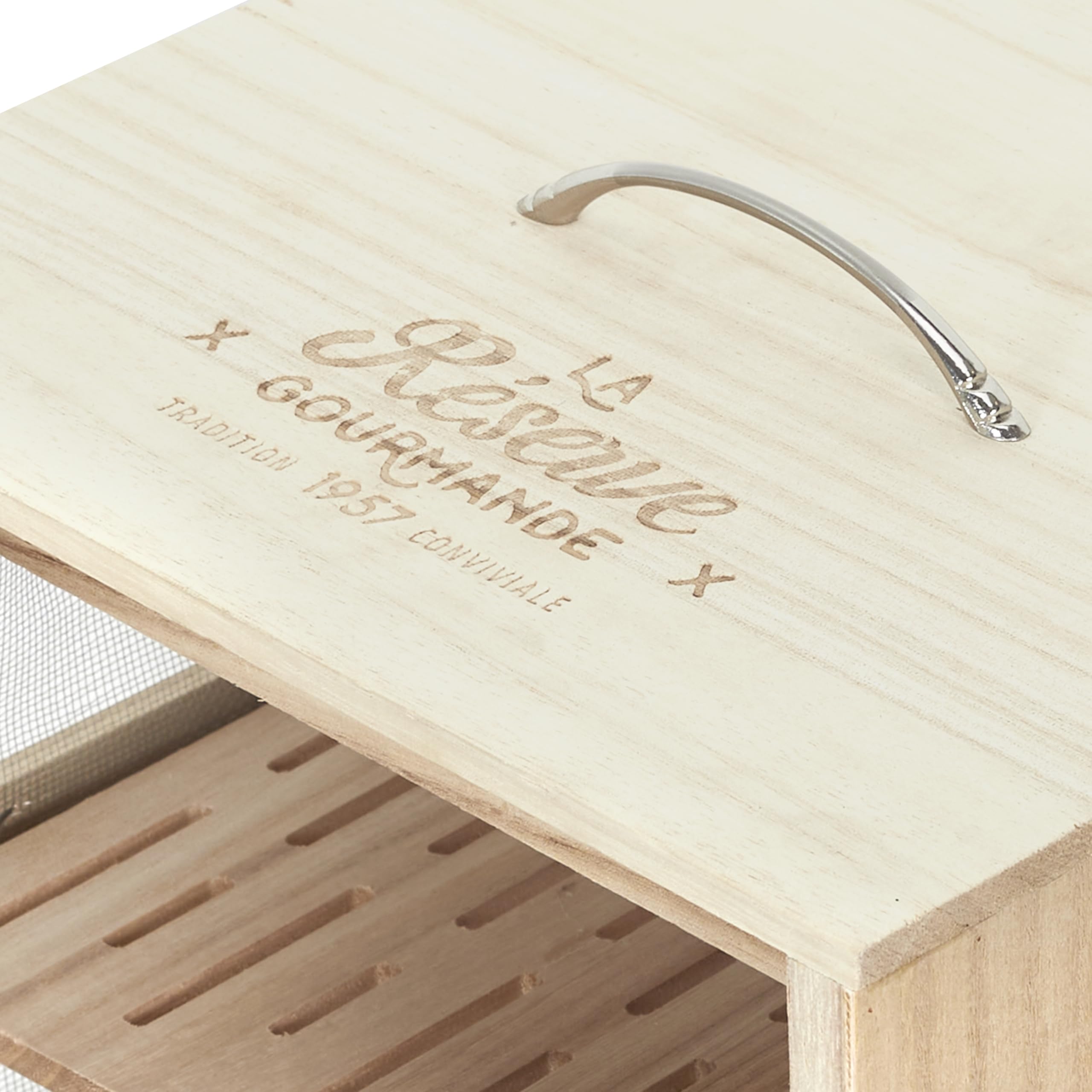 COOK CONCEPT Garde Manger 28 x 24 x 39 cm Cucina Conservazione Altro Accessorio, Paulownia, Legno, Acciaio, 28,2 x 24 x 39