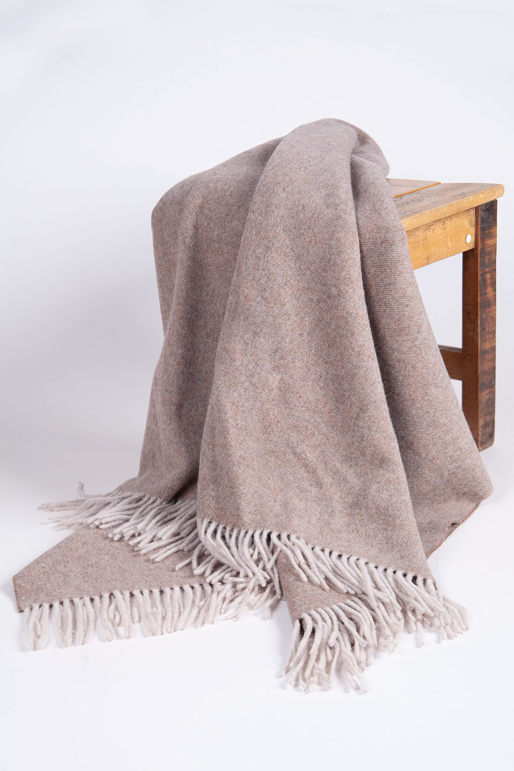 MA.AL.BI 1947 Plaid coperta 100% lana vergine 150X180 cm Made in Italy (castoro)