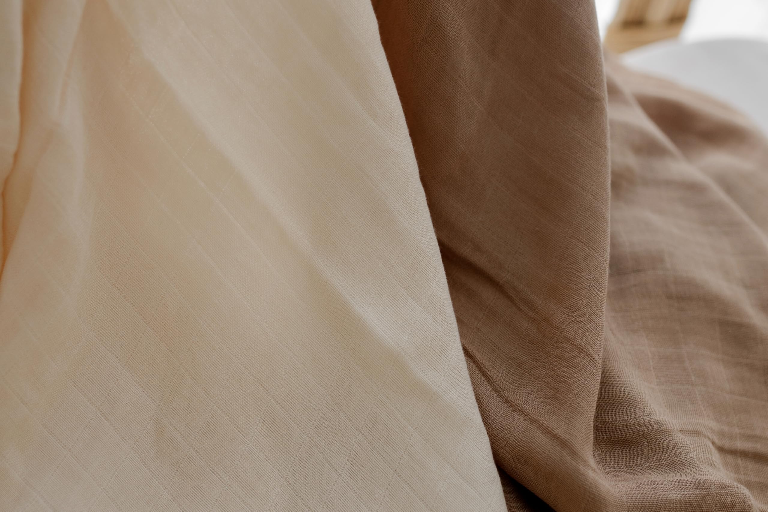 Manta de muselina para bebé, esencial para bebés, ropa de bebé neutral, paquete de 2 (blanco marfil y beige)
