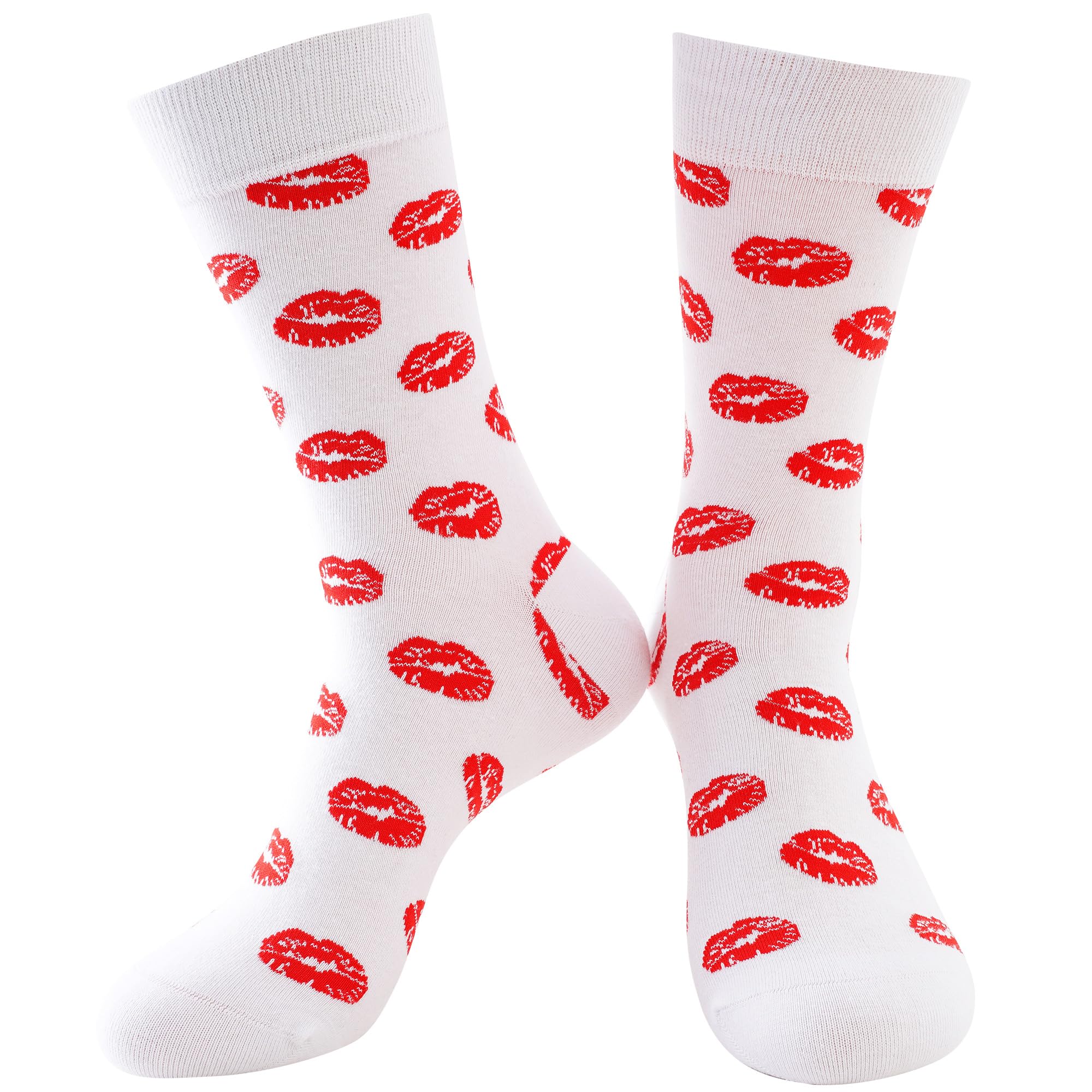 BISOUSOX Valentine's Day Gift Socks Heart Socks Novelty Love Lips Kiss Socks Funny Gifts for Boyfriend Girlfriend Men Women