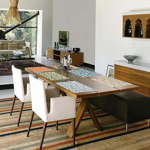 Miniatura 7 de Juego de 6 manteles individuales vintage de 12 x 18 pulgadas, impermeables, resistentes a las manchas, de lino, para verano, temporada, granja,