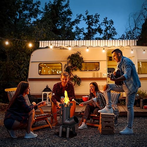 Miniatura 8 de AJinTeby Estufa de cohete de equipo de camping Cámara de combustible portátil con bolsa de transporte de tela Oxford para acampar al aire libre,