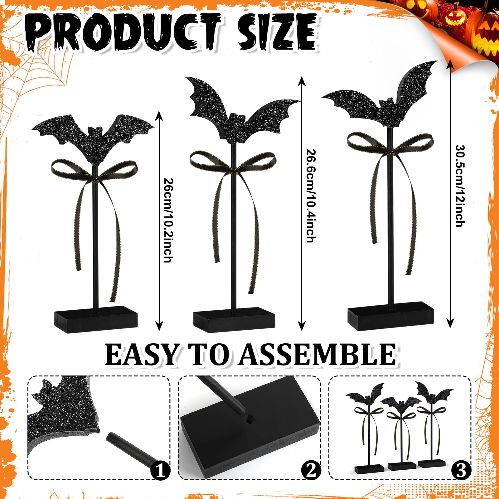 6-teiliges Halloween Tablett-Deko Set – Schwarze Katze, Kürbis, Geist & Mehr – Holz-Dekoration Für Tisch & Regal