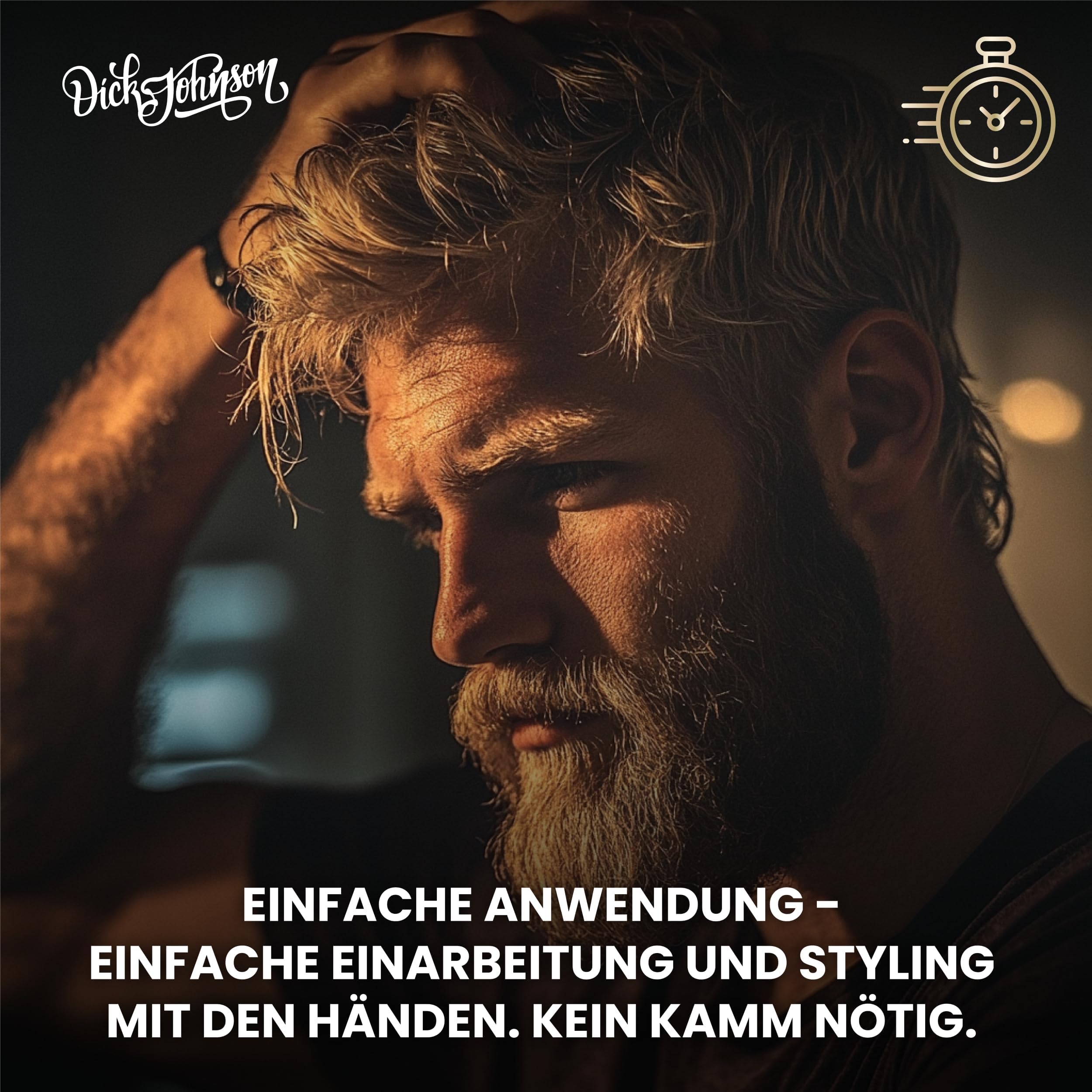 Dick Johnson Ghost Clay Haarwachs für Männer – Matte Clay Pomade mit starkem Halt & angenehmem Duft – Supermattes Stylingwachs für kurzes bis mittellanges Haar – 100 ml Friseurqualität