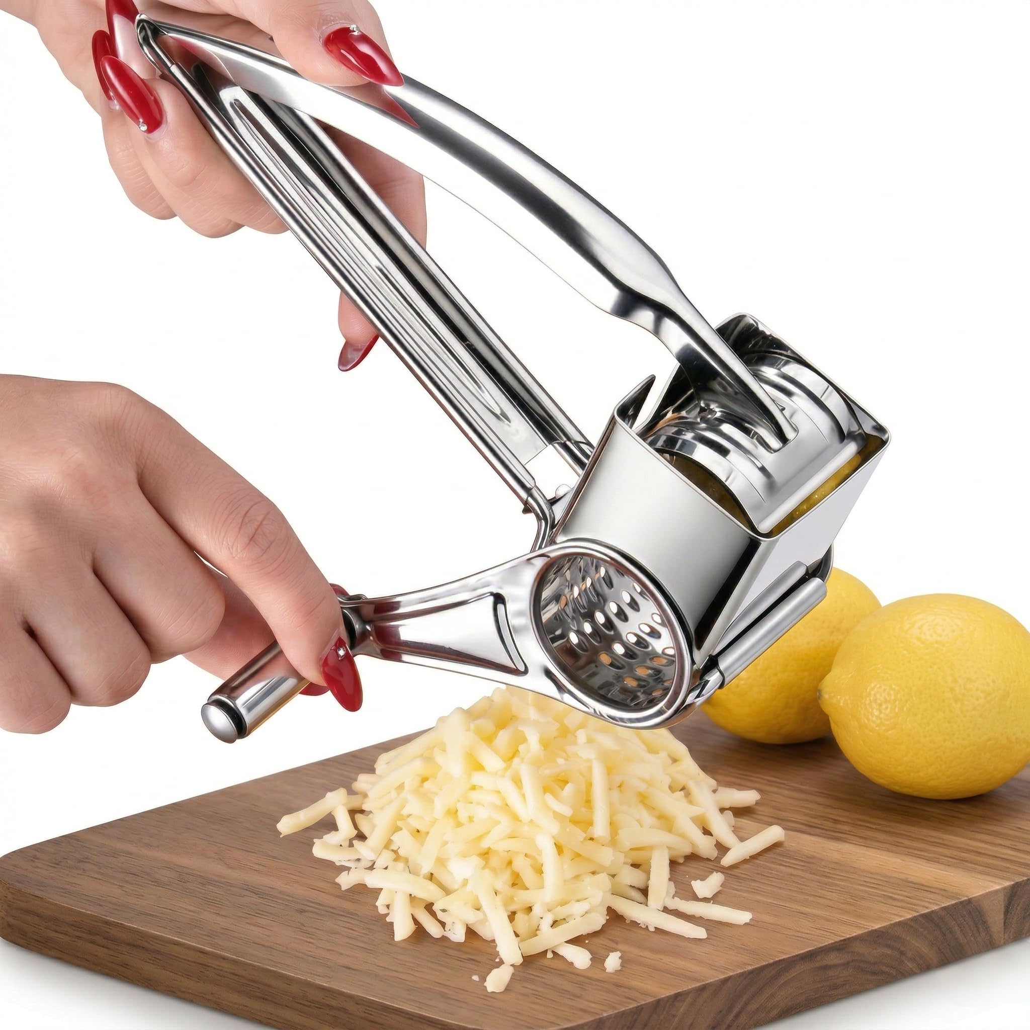 Photo 1 of Guiyal Rotary Cheese Grater with Handle - Stainless Steel
