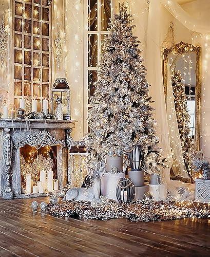 Miniatura 1 de CHAIYA Telón de fondo de Navidad de 5 x 7 pies, telón de fondo de chimenea de Navidad, decoración de fiesta de Navidad, telón de fondo de fiesta