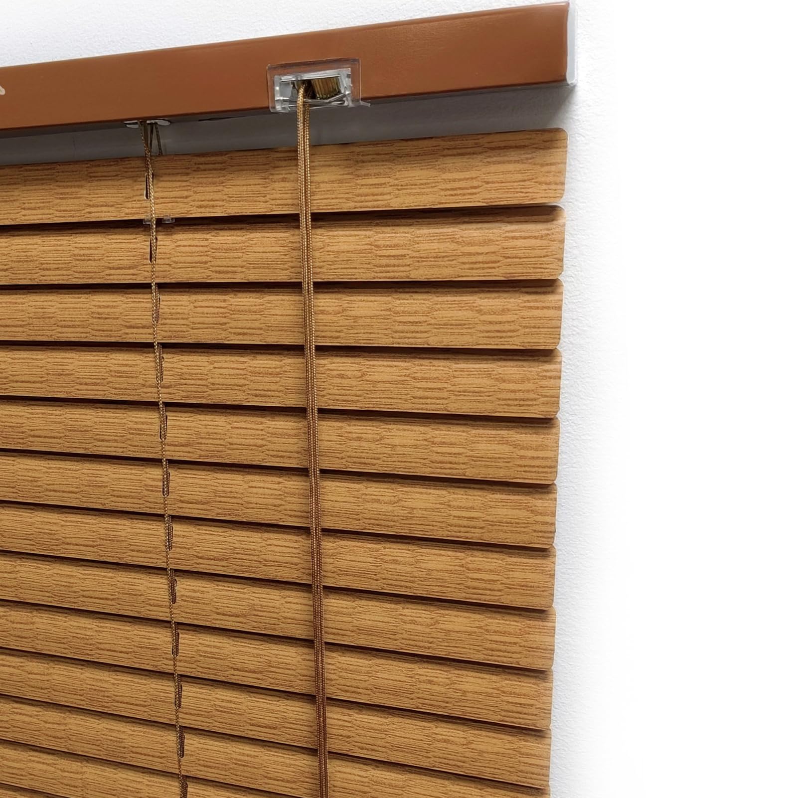 Store Vénitien Aluminium Romain Grain de Bois Lamelle de 25mm Rideau de Douche déroulant Stores horizontaux Pare-Vue Pare-Soleil Maison pour fenêtre,Bureau (W60cm×H180cm,Wood)