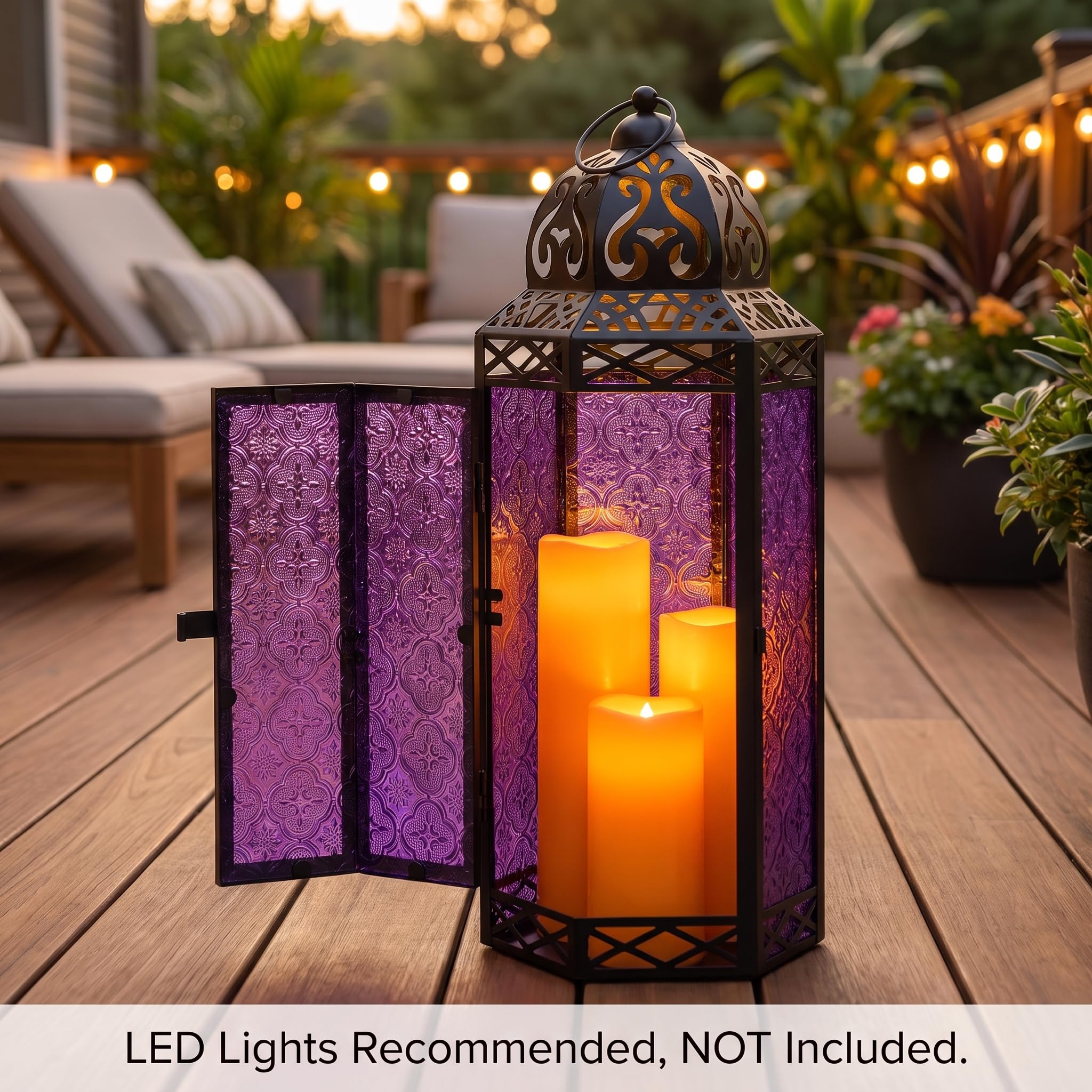 Vela Lanterns Portacandele decorativo marocchino, extra large, viola