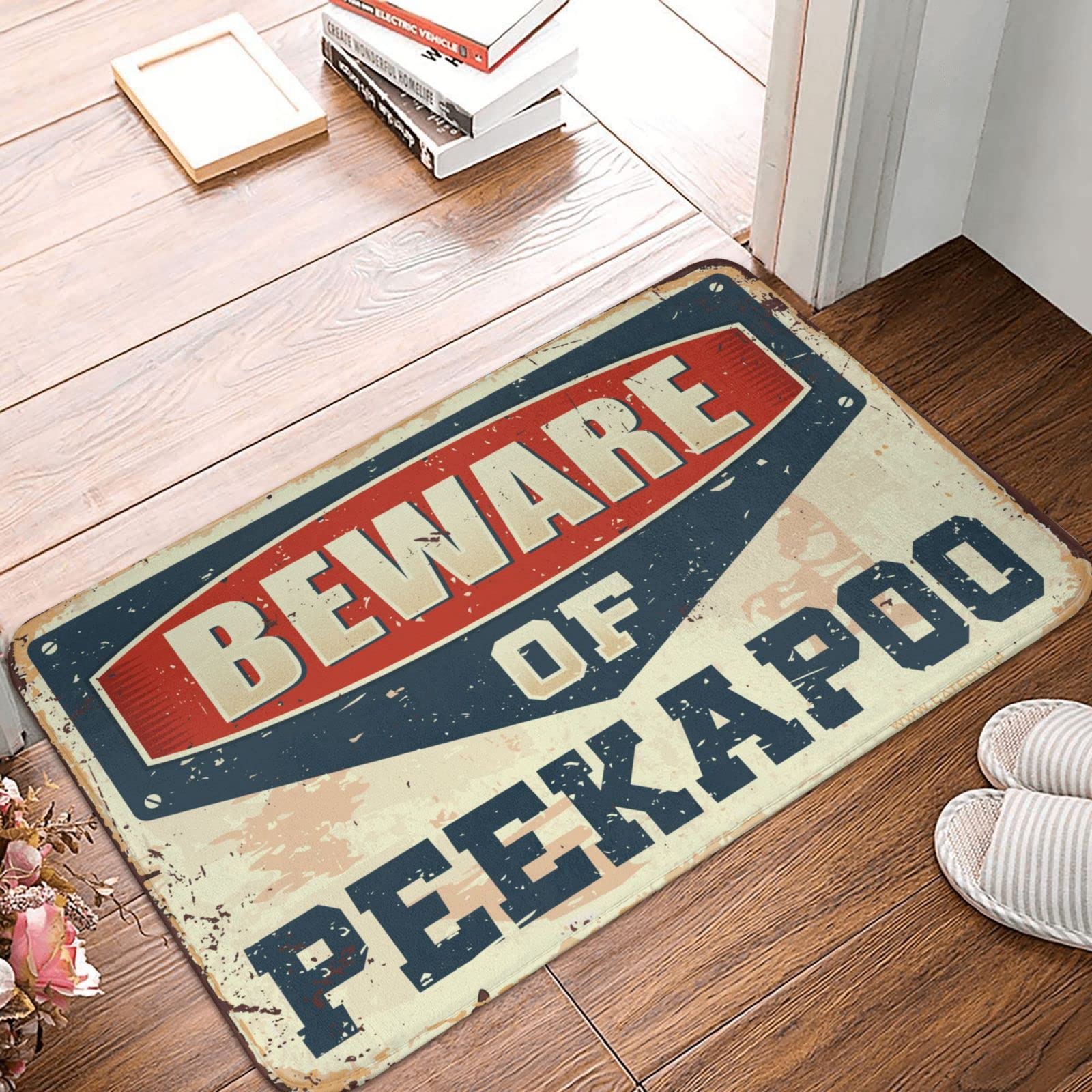 Tapis pour chaussures par porte Peekapoo haut de gamme pour terrasse 65x90 cm