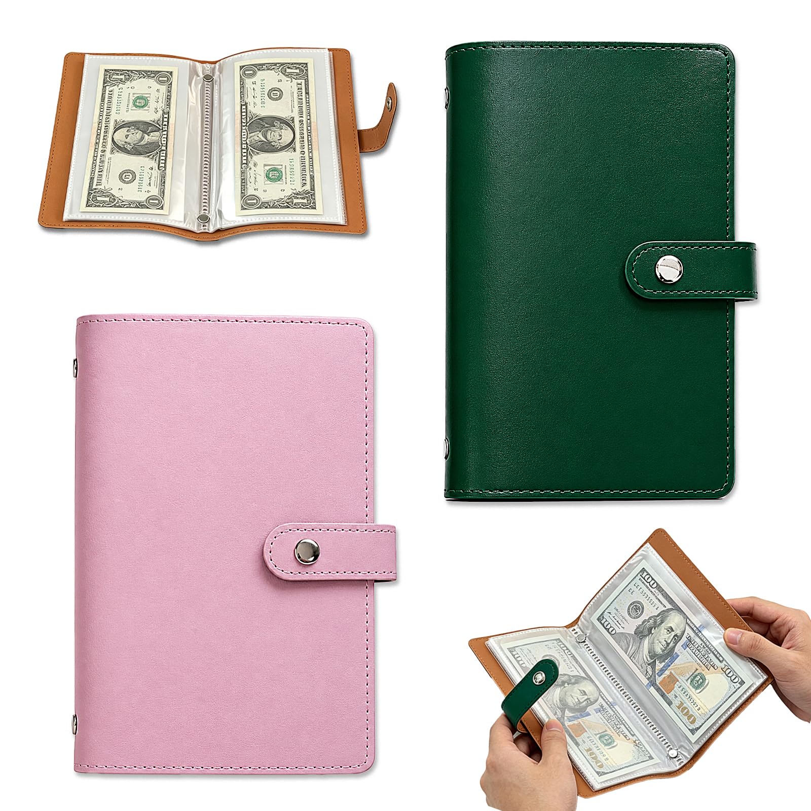 Gobiufy 2 Pack Money Saving Wallet Set 100 Envelopes Saving Challenge Book