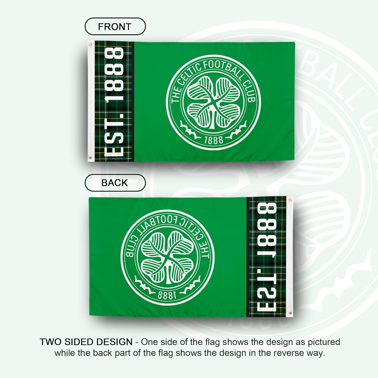 Desert Cactus Celtic FC Flag Scottish Bhoys Celts Football Club Soccer 100% Polyester Indoor Outdoor 3x5 feet Flags (Flag D) - Image 2