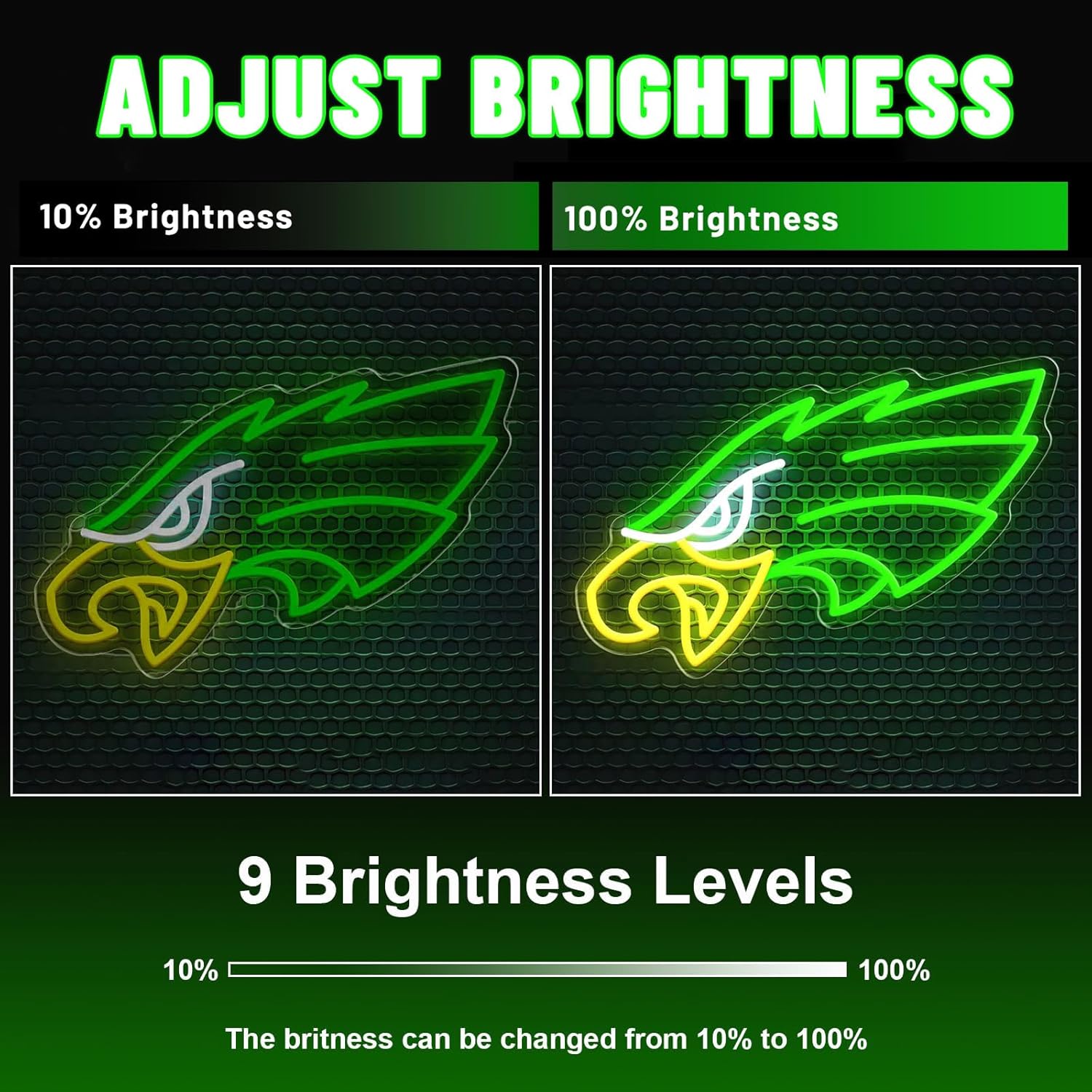 Eagle Neon Signs for Wall Decor, Dimmable Eagles Logo Neon Light, LED Decor Birthday Gifts for Man Cave, Game Room, Bedroom, Bar, Bistro, Club, Cafe - Image 3