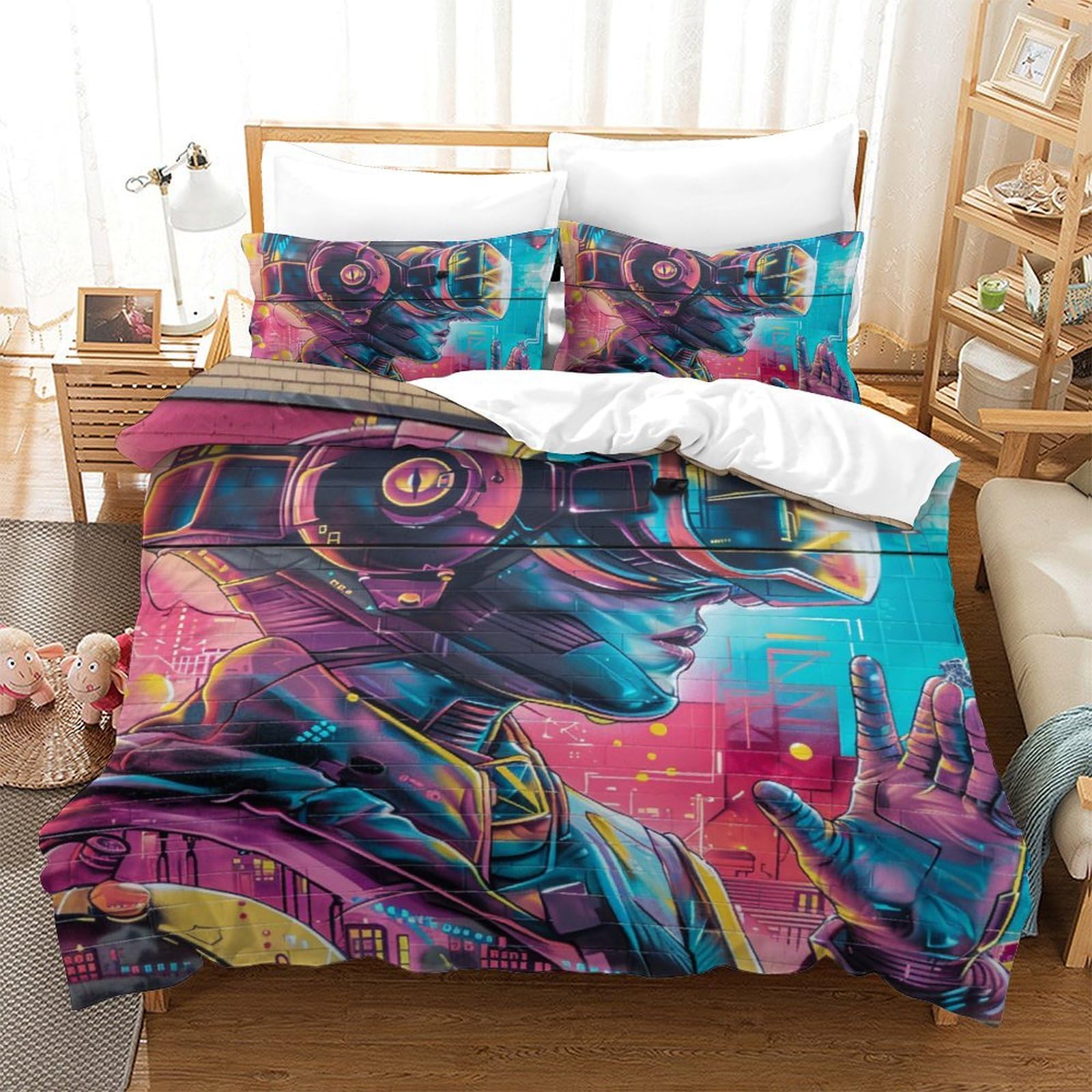Gaoyuchun Style Superhero Duvet Cover Set 3 Pcs Hotel Quality Quilt Cover Bedding Bed Covers With Pillowcases With Zipper Closure Ultra Soft Anti Allergic Microfiber Double（200X200cm）