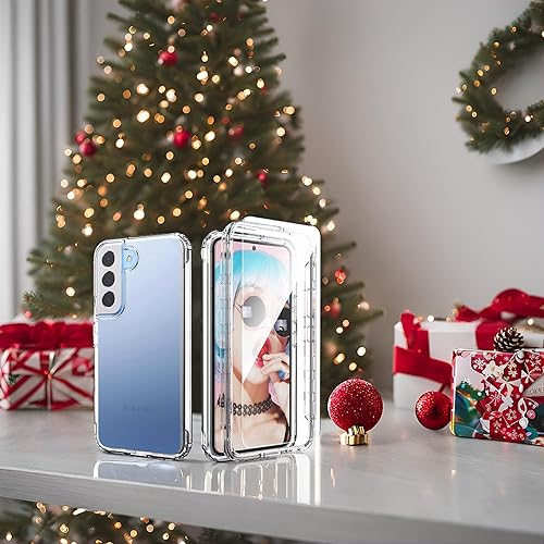 Miniatura 2 de IDweel Funda transparente para Galaxy S22 Plus con protector de pantalla de vidrio templado, híbrida 2 en 1, a prueba de golpes, suave, delgada,