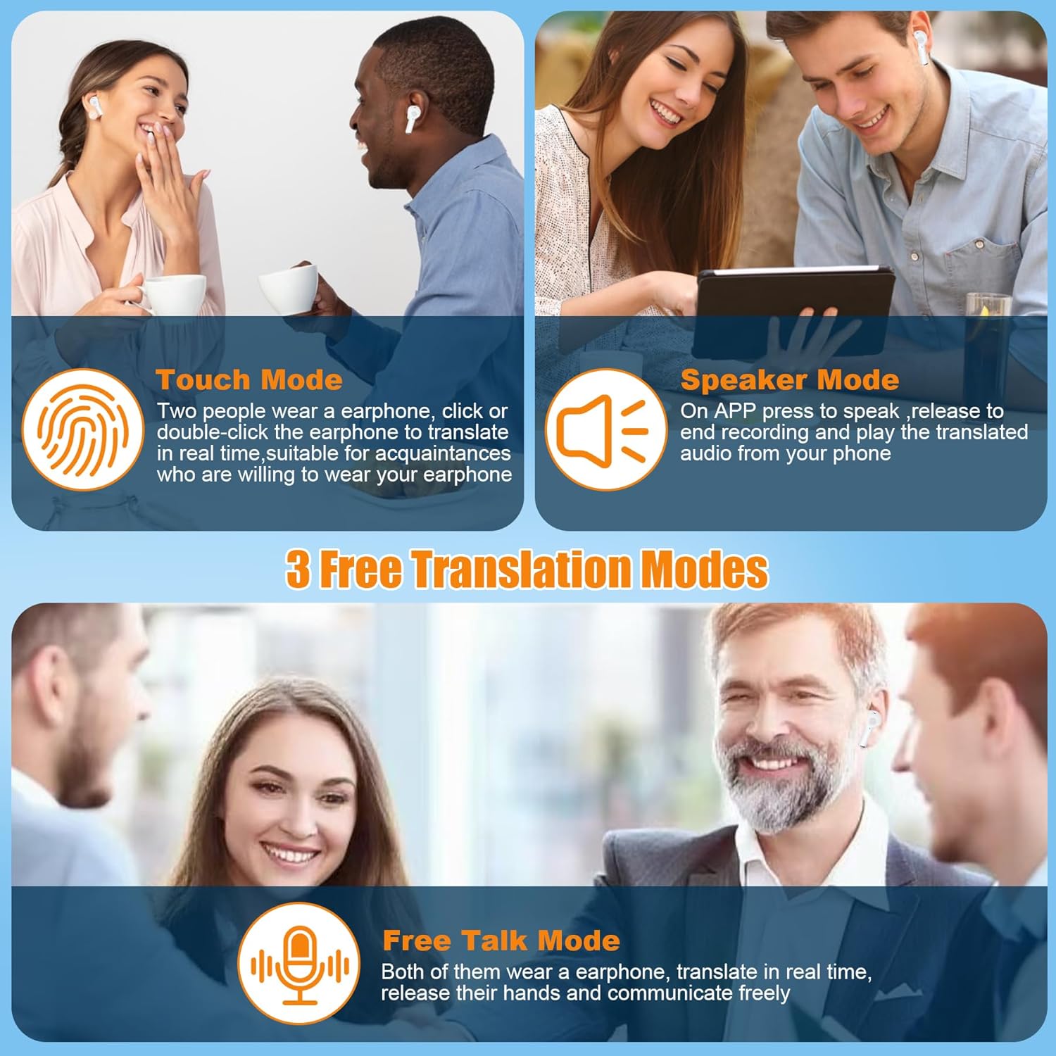AI Translation Earbuds Real Time English-Spanish Translator Headphones 144 Languages Two-Way Translating Wireless Earphones Bluetooth Translator for Travel Business Meeting Learning (in-Ear/White)