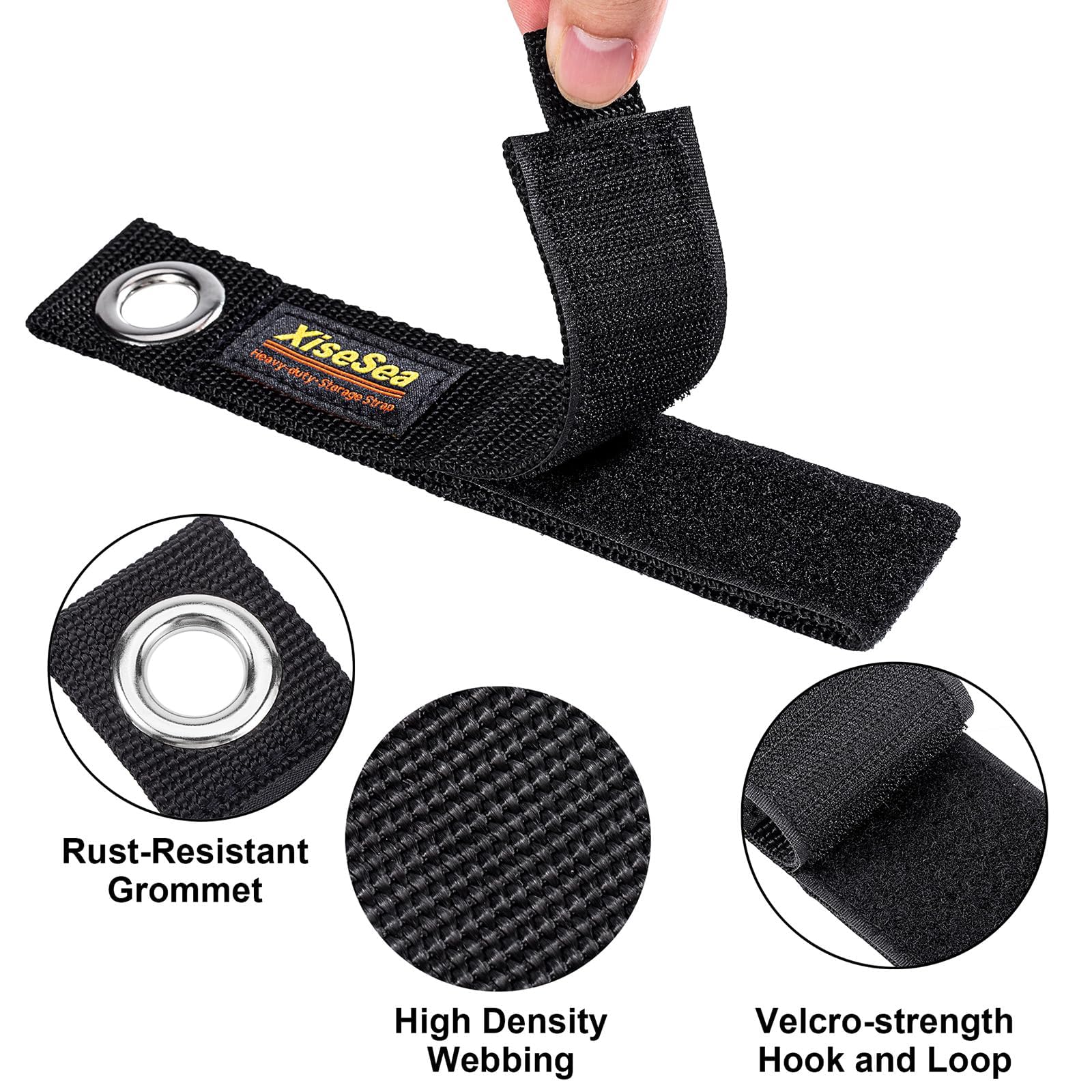Heavy Duty Storage Straps with Hook and Loop, Cord Organiser, Reusable Extension Cord Holder for RV Workshop, Garage (A-12pcs) - Image 4